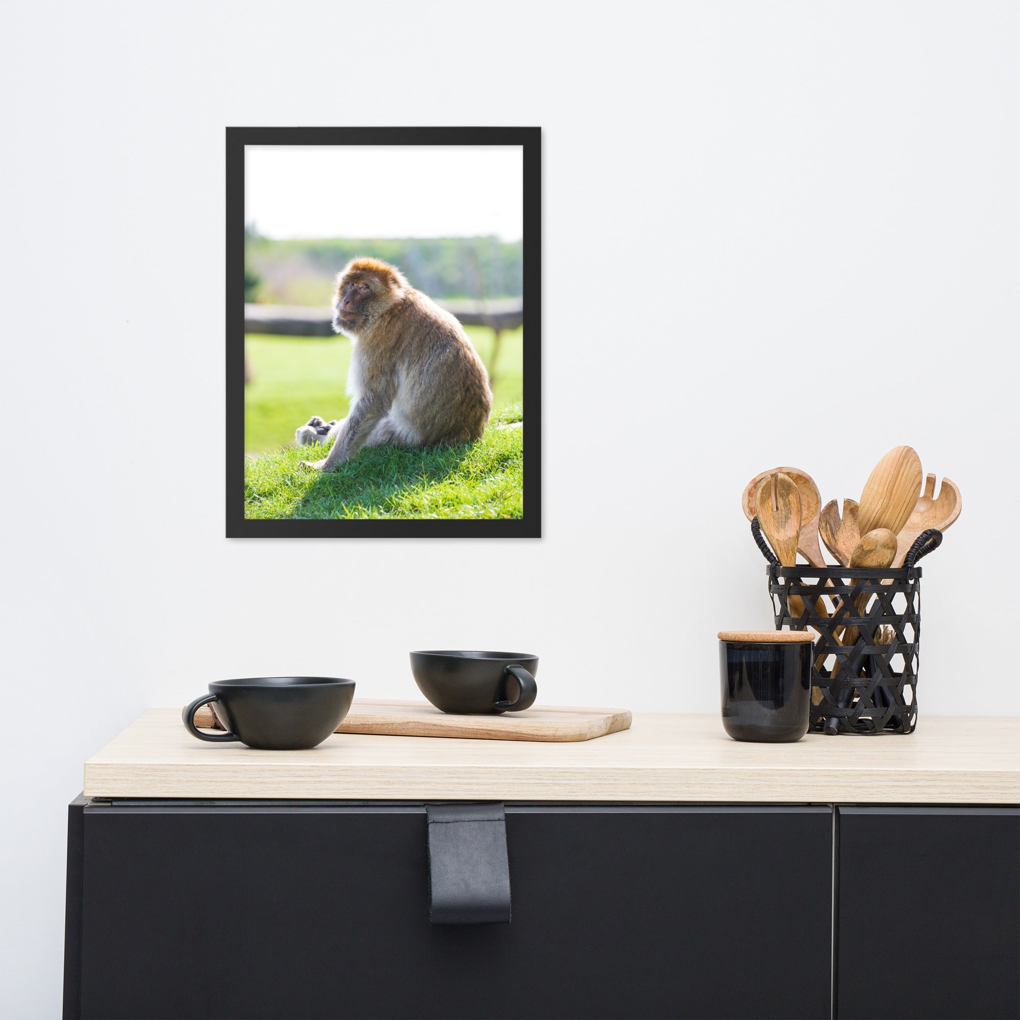 Dans le regard d'un macaque - Poster encadré - La boutique du poster Français