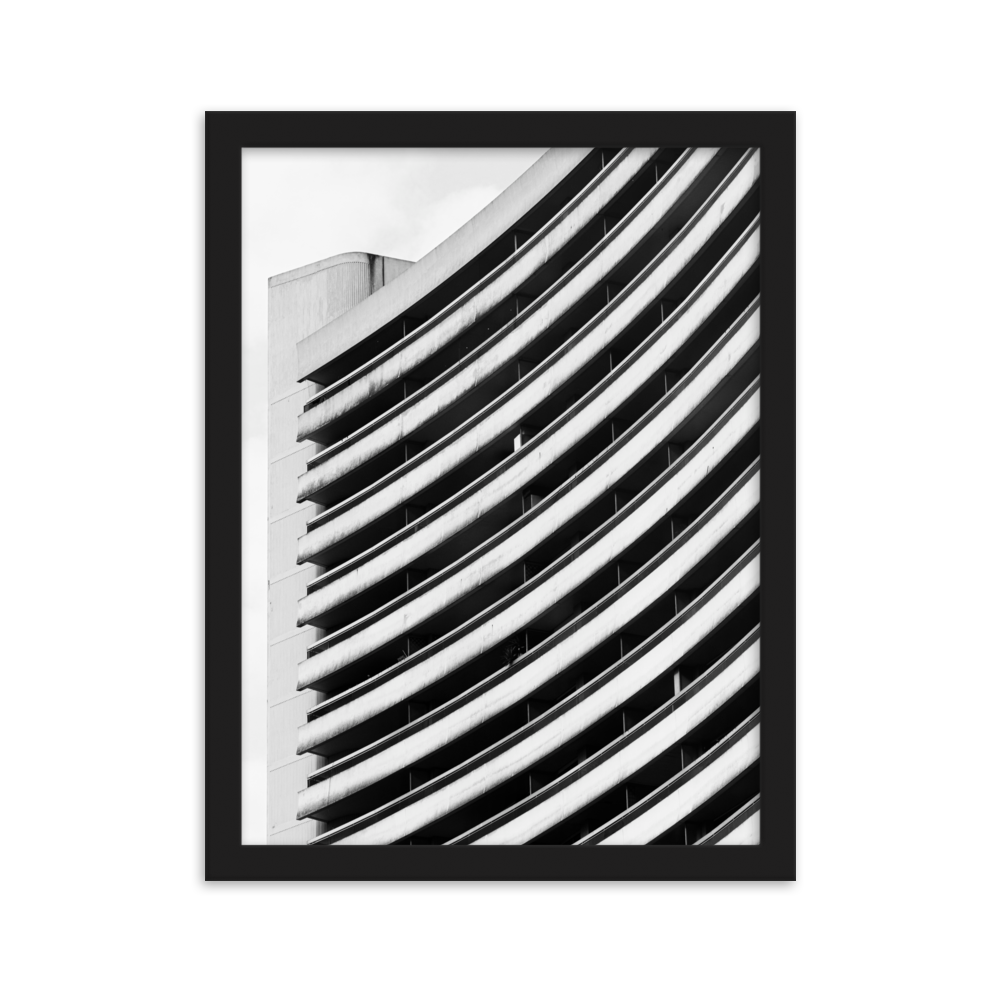 Poster de la photographie "Architecture N13", présentant une représentation d'une architecture moderne aux courbes régulières et hypnotisantes.