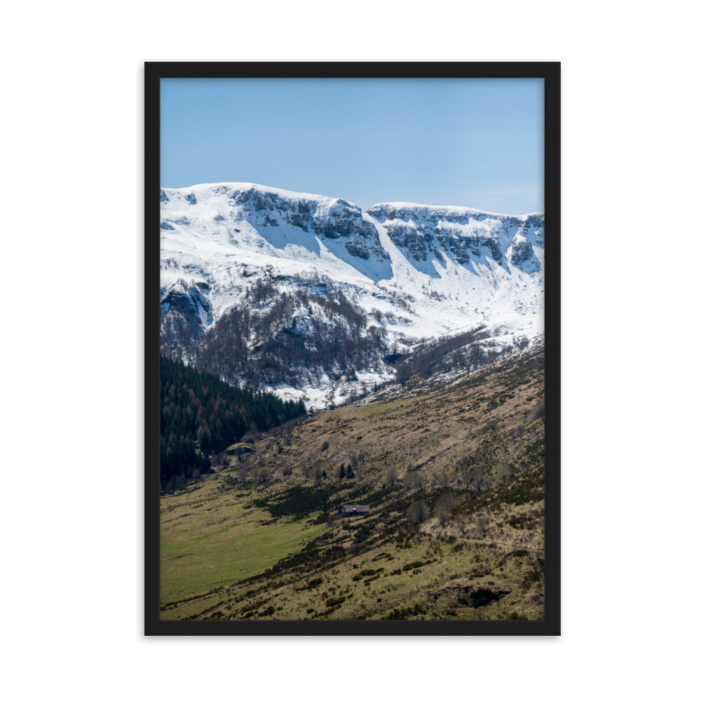 Poster d'un paysage magnifique du Cantal en France.