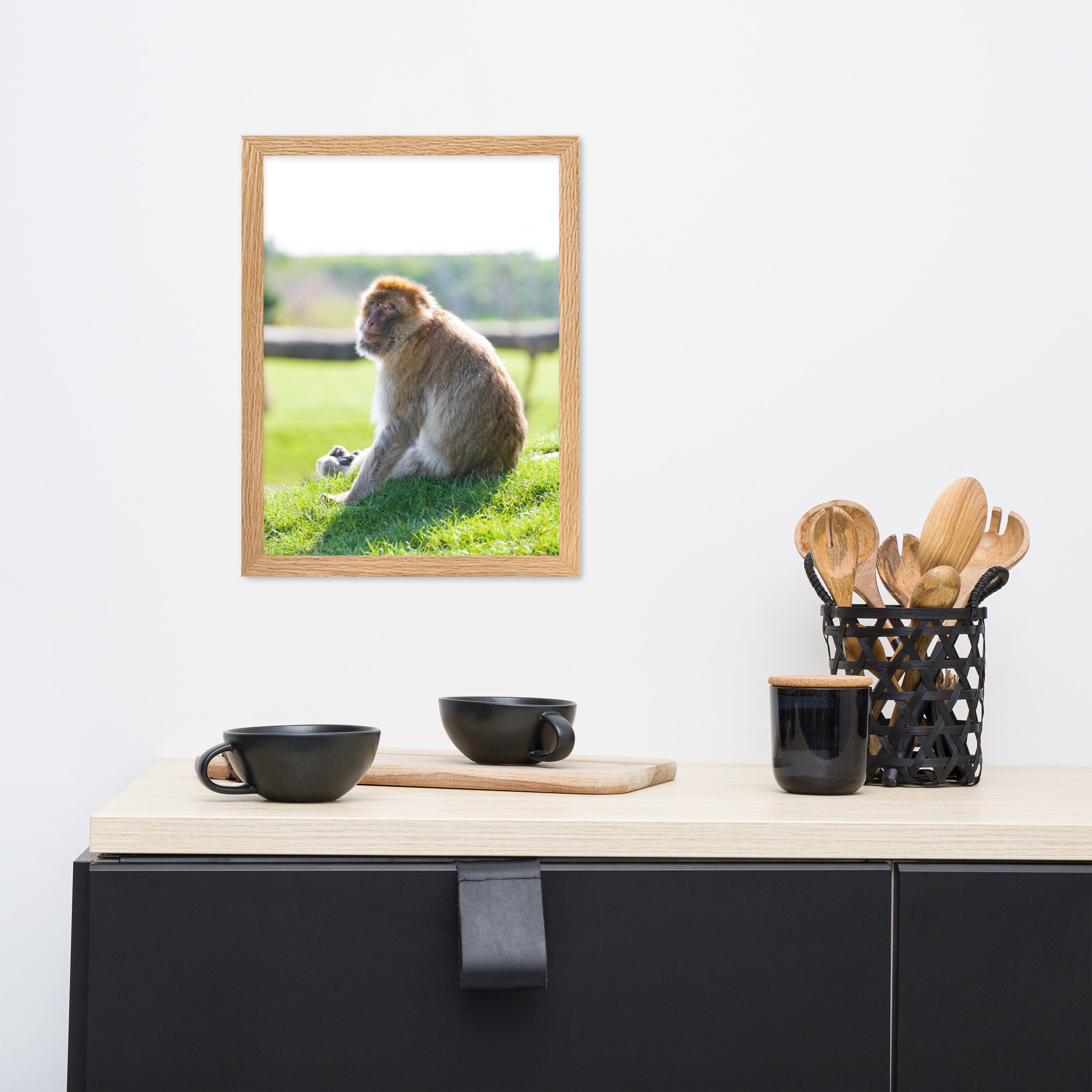 Dans le regard d'un macaque - Poster encadré - La boutique du poster Français