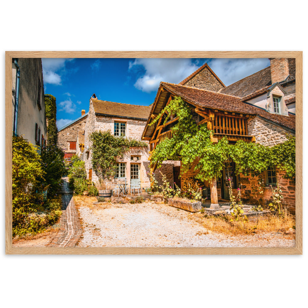 Poster "La petite maison de Chateauneuf" dépeignant une maison de campagne pittoresque, par Adrien Louraco.