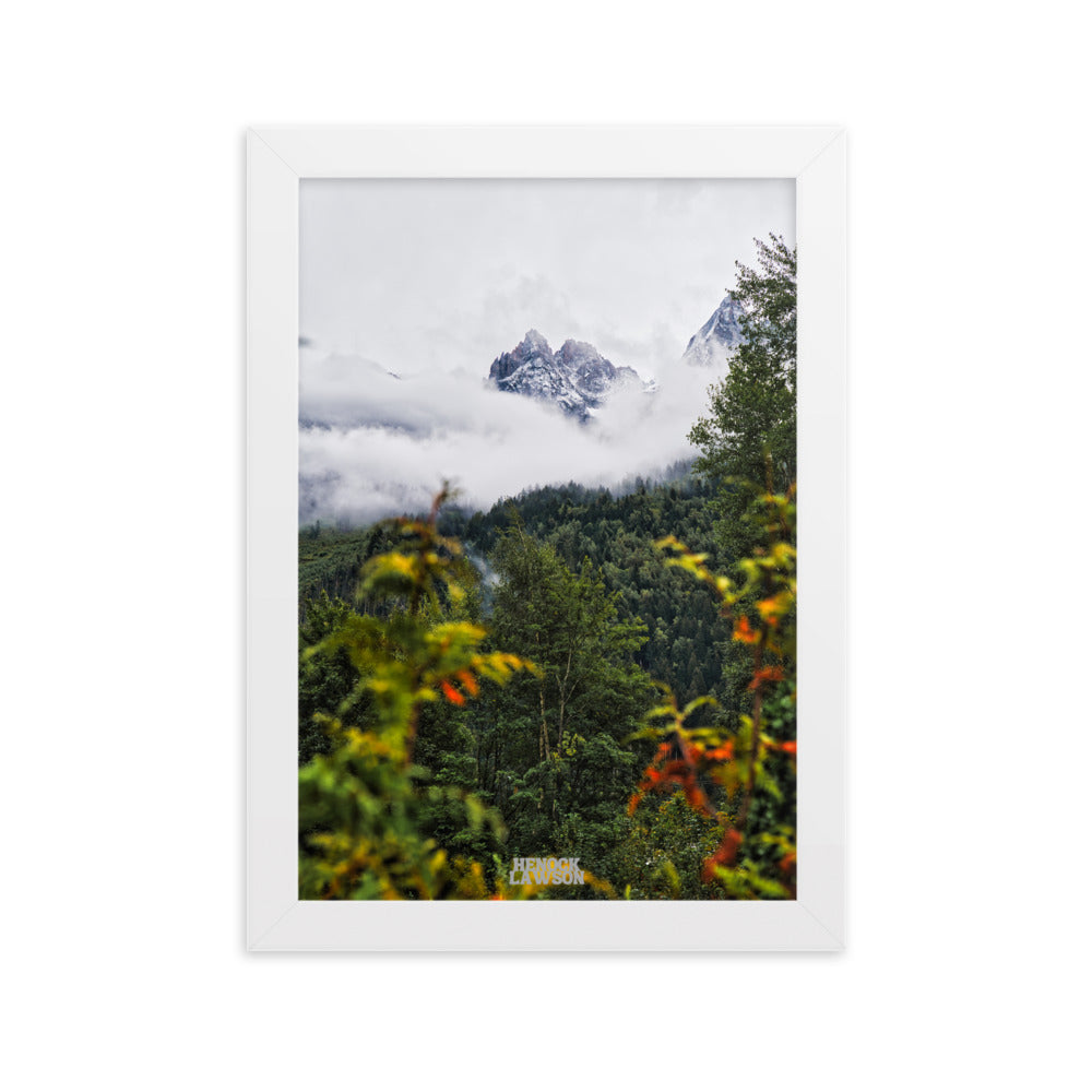 Photographie '2 mondes' par Henock Lawson, illustrant la rencontre entre une forêt luxuriante et des montagnes enneigées, symbolisant l'harmonie naturelle.