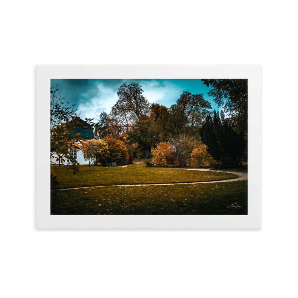 Image du poster "Jardin des Italiens" d'Adrien Louraco, illustrant la beauté tranquille d'un jardin en automne.