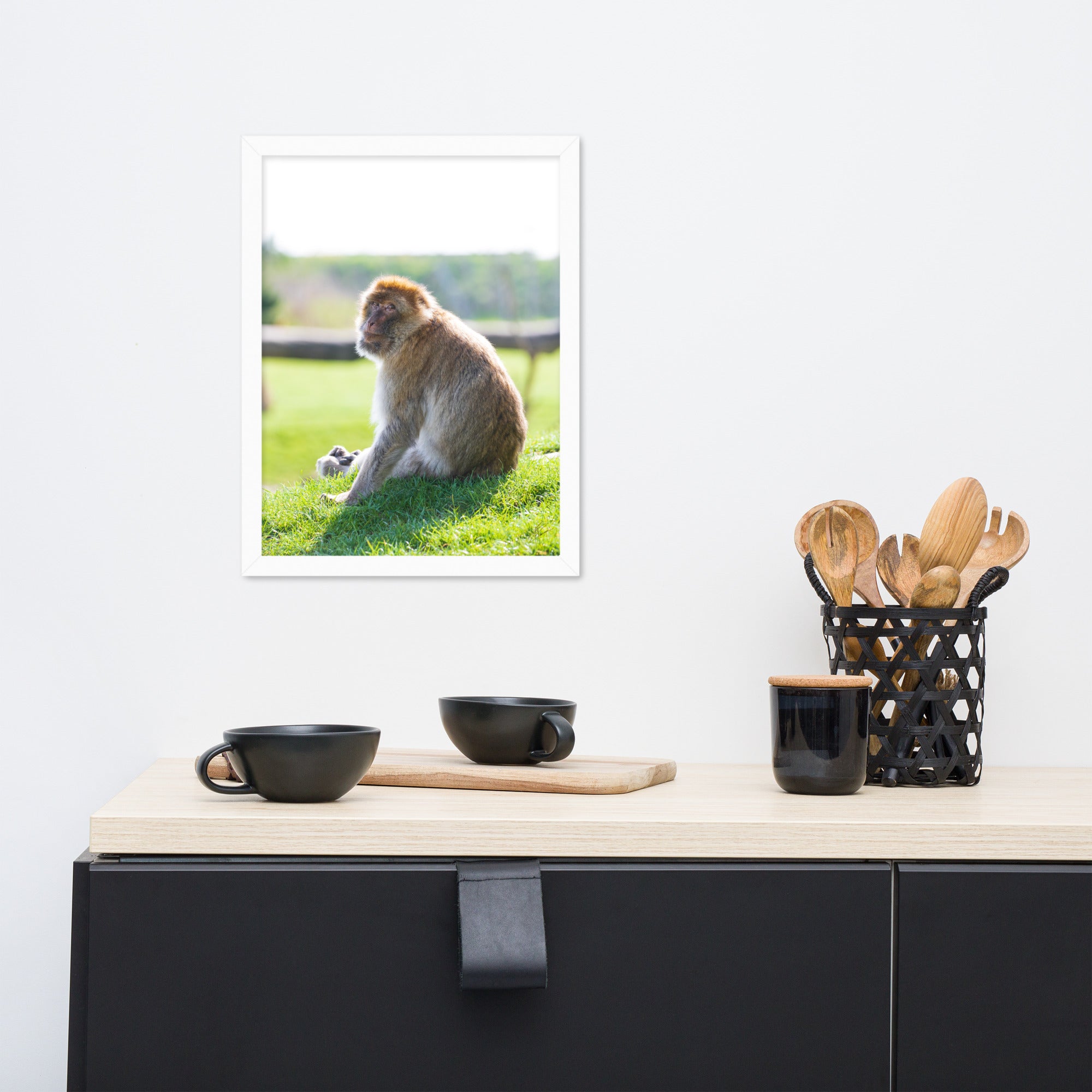 Dans le regard d'un macaque - Poster encadré - La boutique du poster Français