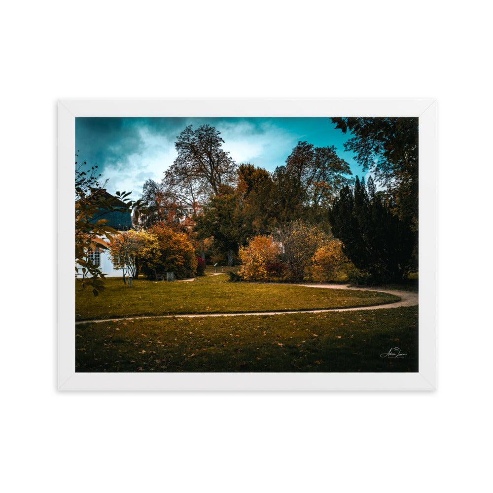 Image du poster "Jardin des Italiens" d'Adrien Louraco, illustrant la beauté tranquille d'un jardin en automne.
