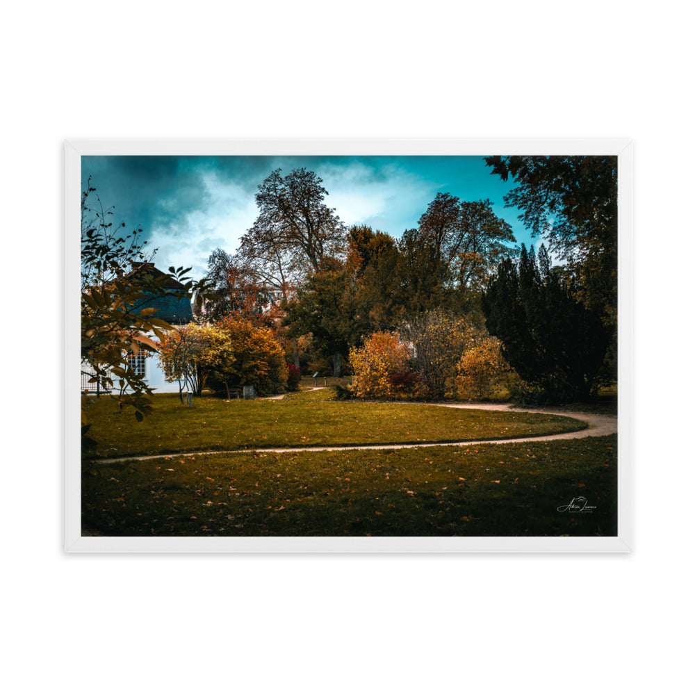 Image du poster "Jardin des Italiens" d'Adrien Louraco, illustrant la beauté tranquille d'un jardin en automne.