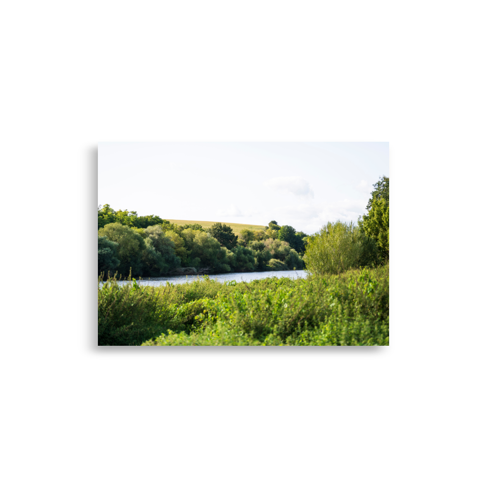 Affiche "Paysages Indre et Loire N02" représentant une belle vue sur la Loire avec des arbres et un champ