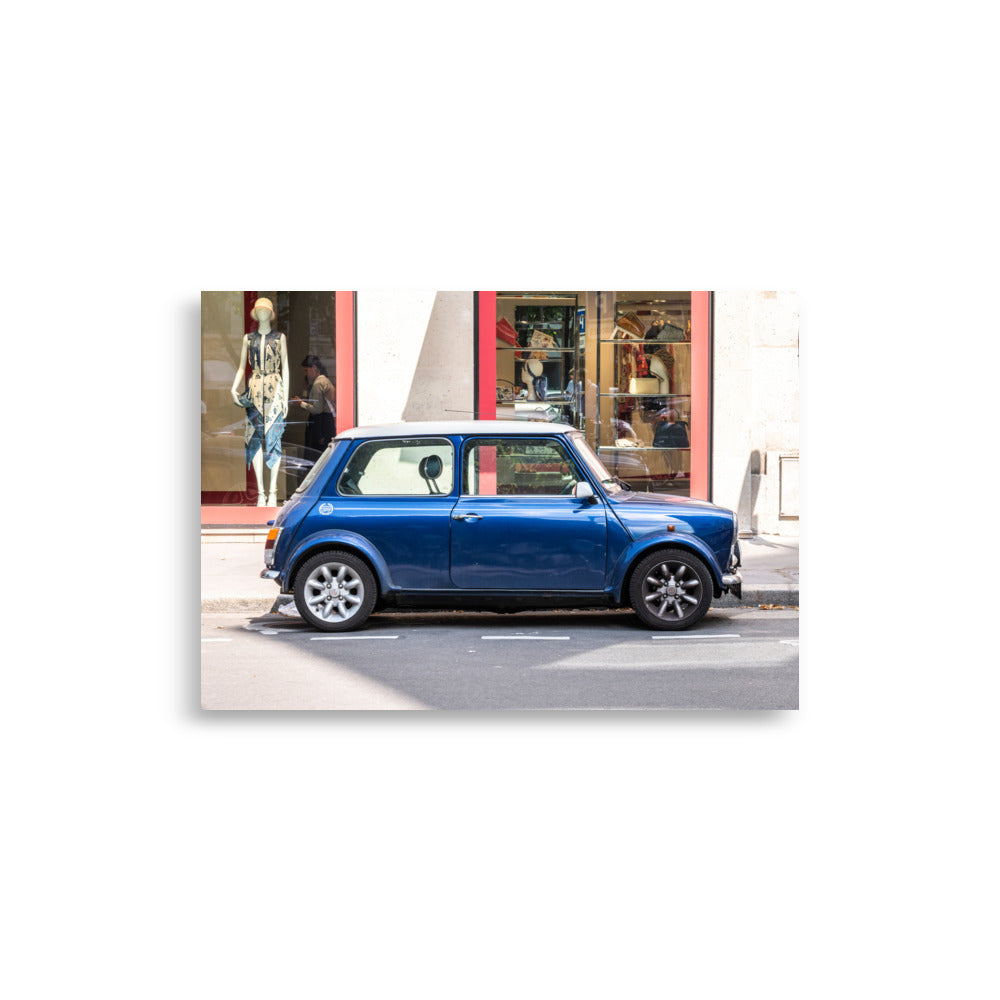 Poster 21x30cm Austin Mini - Voiture vintage | Style rétro pour une décoration intérieure élégante