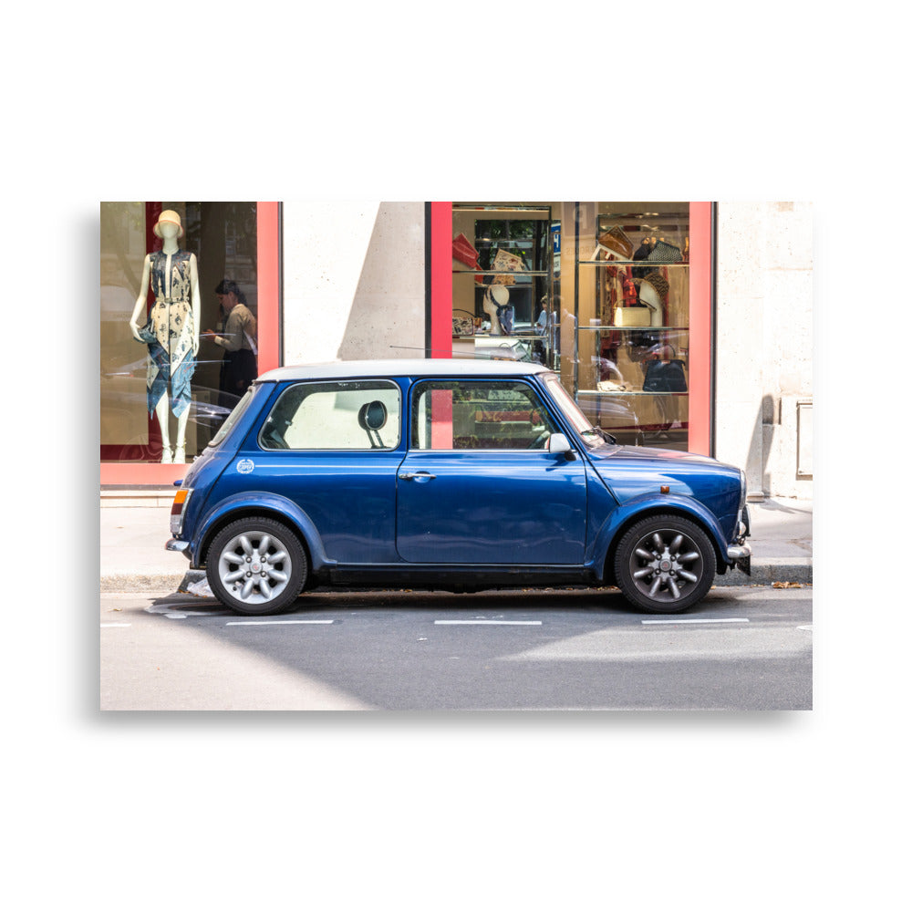 Poster 50x70cm Austin Mini - Voiture vintage | Style rétro pour une décoration intérieure élégante