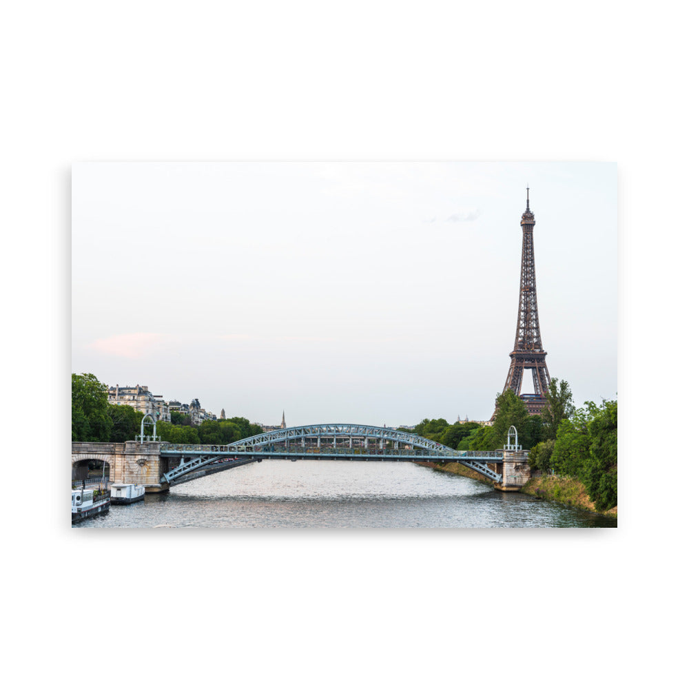 Poster 'Pont Rouelle' présentant une photographie du Pont Rouelle avec la Tour Eiffel en arrière-plan.