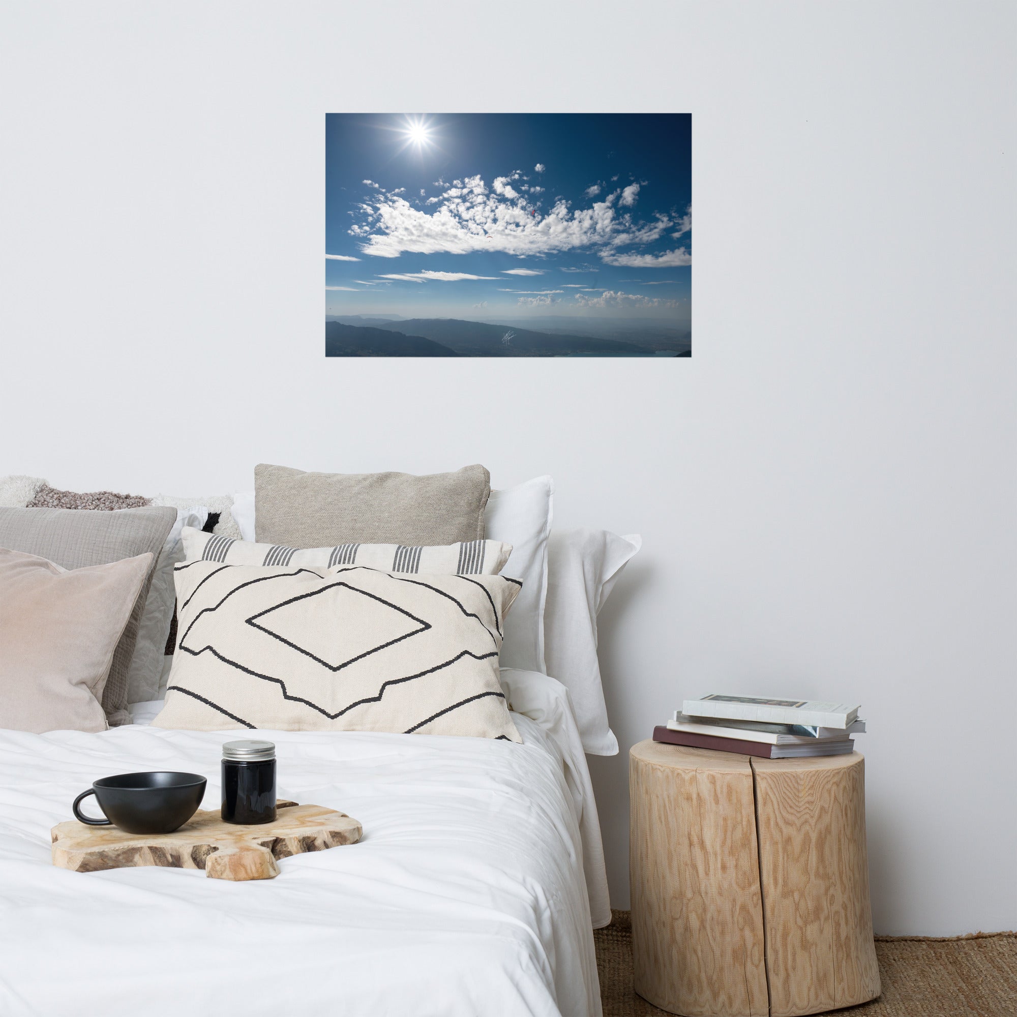 Poster 'Ciel de montagne' de Yann Peccard imprimé en haute qualité, montrant des nuances vives et des détails précis de la montagne.
