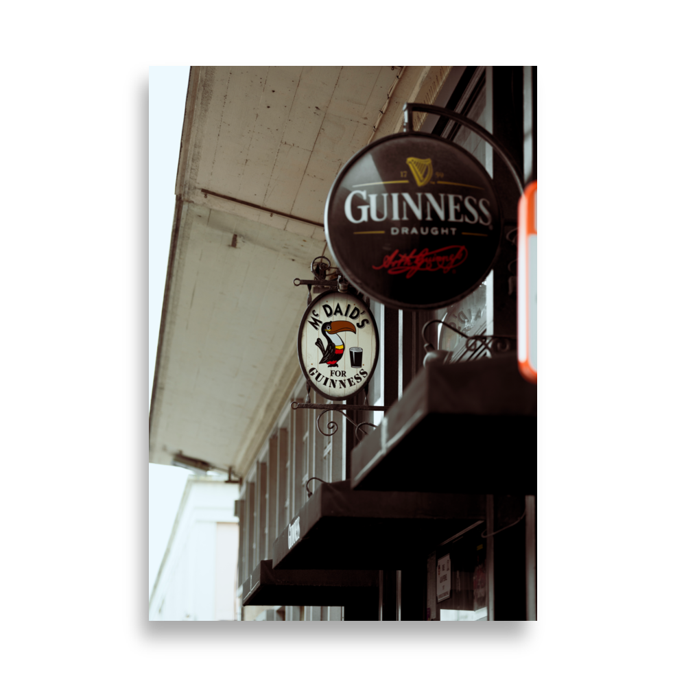 Poster de l'enseigne Mc Daid's for Guinness au Havre.