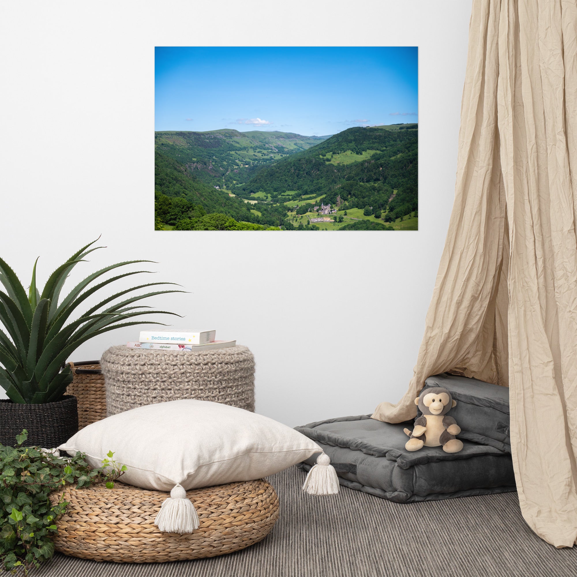 Poster photo paysage auvergne dans le cantal en 70x100cm afficher sur mur