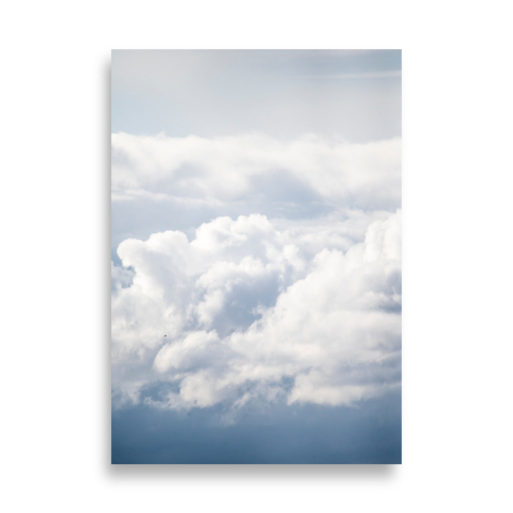  Poster de gros nuages blancs - Nuages N26 | Paysage apaisant et tranquille pour votre décoration intérieure