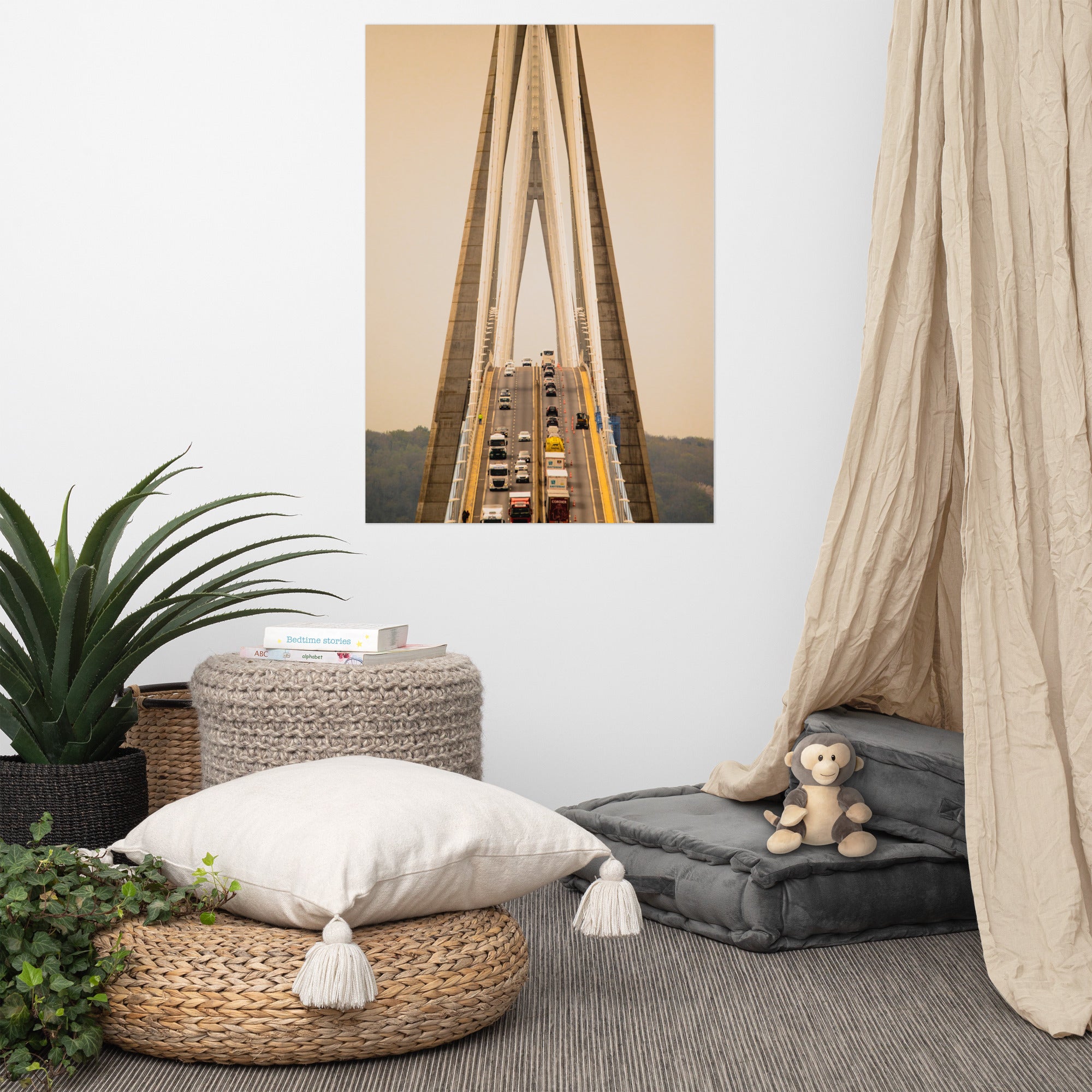 Poster Pont de Normandie - Une représentation artistique de ce chef-d'œuvre architectural, symbole de l'élégance normande.
