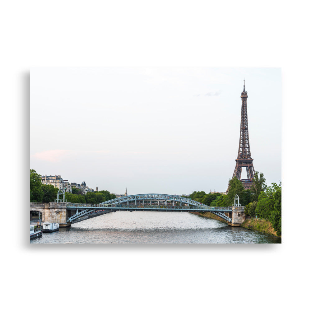 Poster 'Pont Rouelle' présentant une photographie du Pont Rouelle avec la Tour Eiffel en arrière-plan.