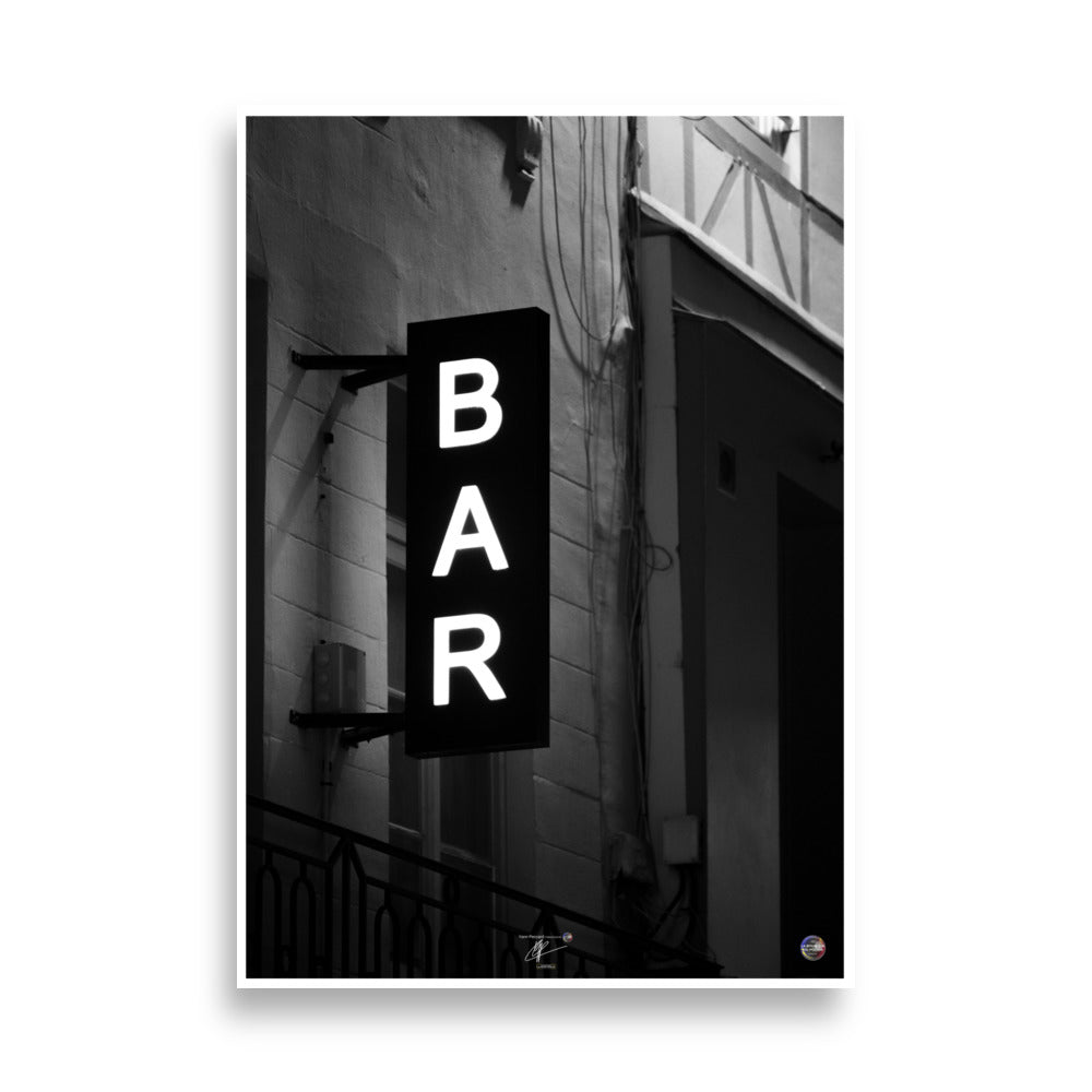 Poster Bar Noir et blanc