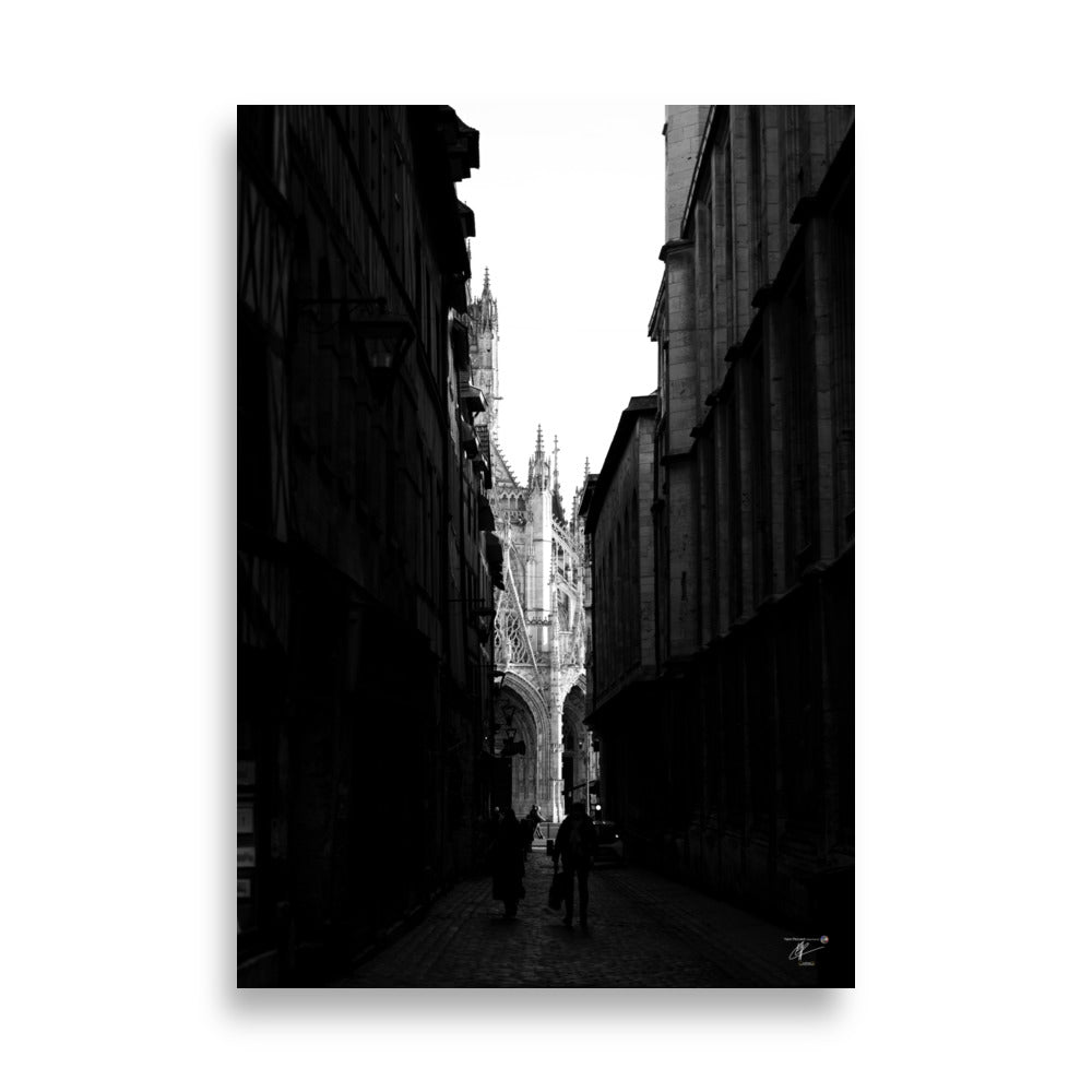 Poster rouen noir et blanc