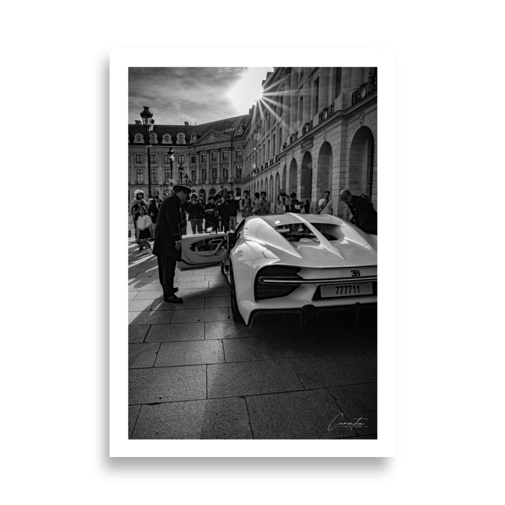 Poster Bugatti noir et blanc