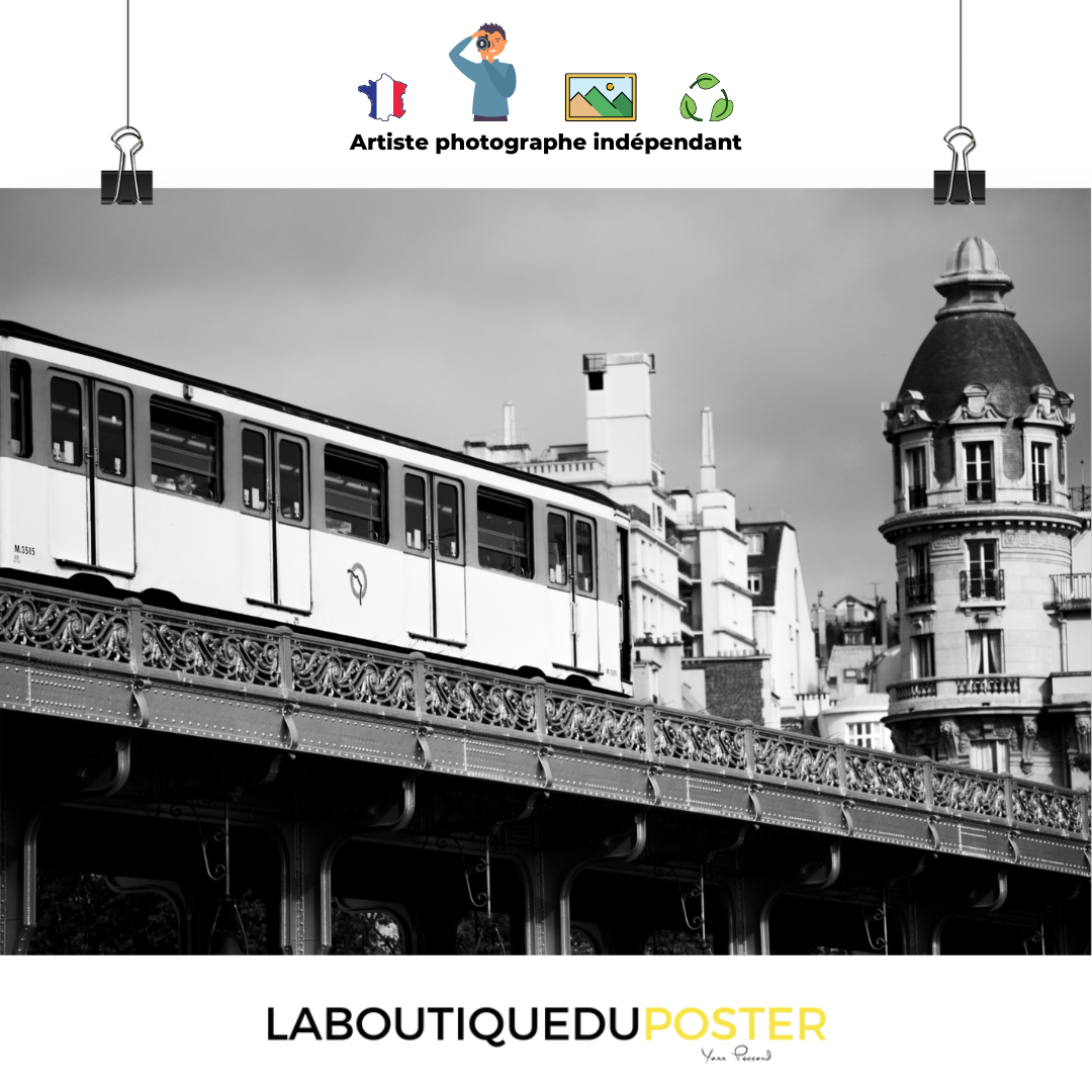 Poster - Métro parisien 1 – Photo en Noir et blanc – Décoration murale pas cher à partir de 24,99€ , décoration murale, poster XXL, Photos d’arts, photographie murale, Posters muraux unique au monde. La boutique de posters créée par un Photographe français