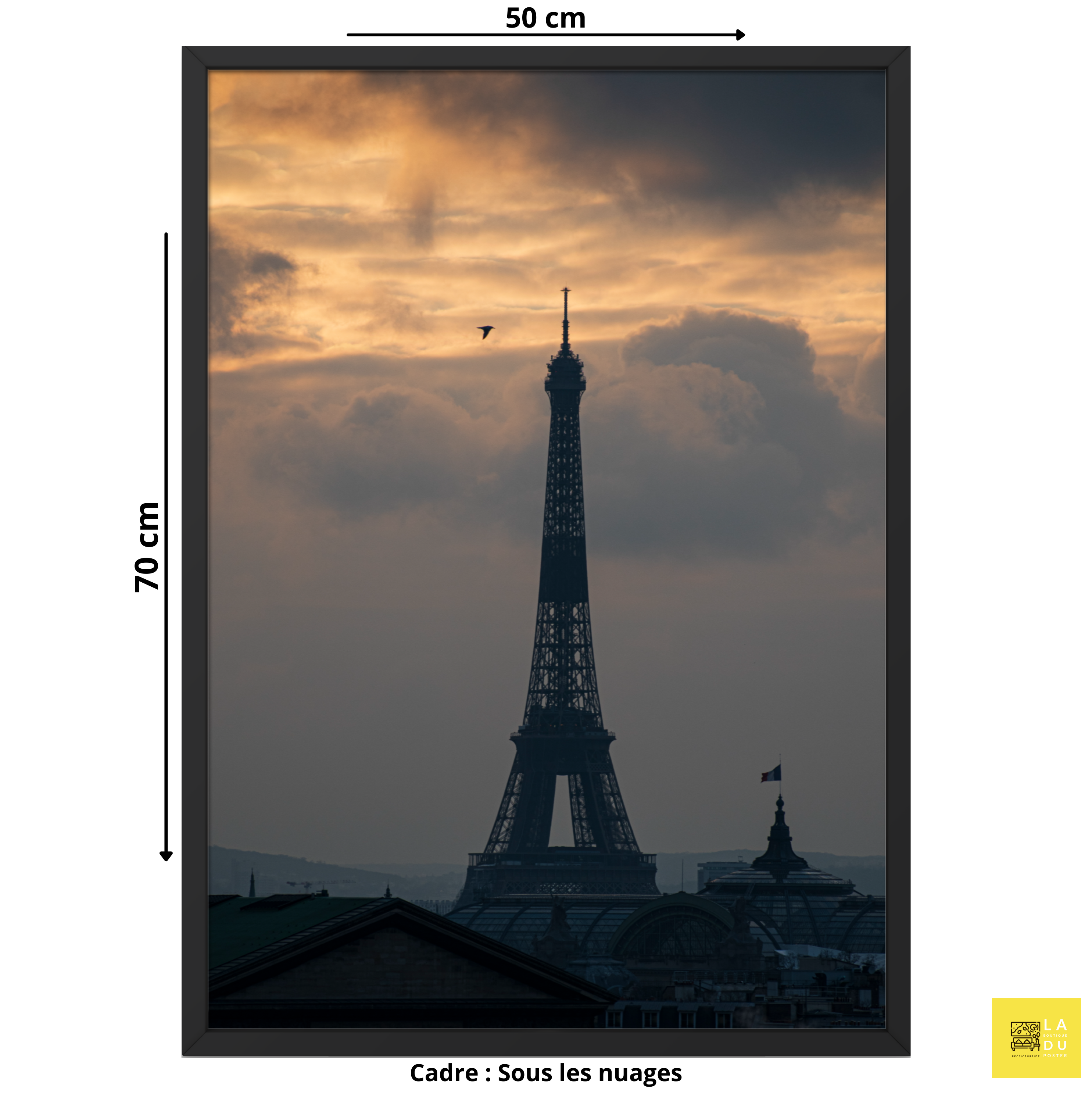 Sous les nuages - Poster encadré - La boutique du poster Français
