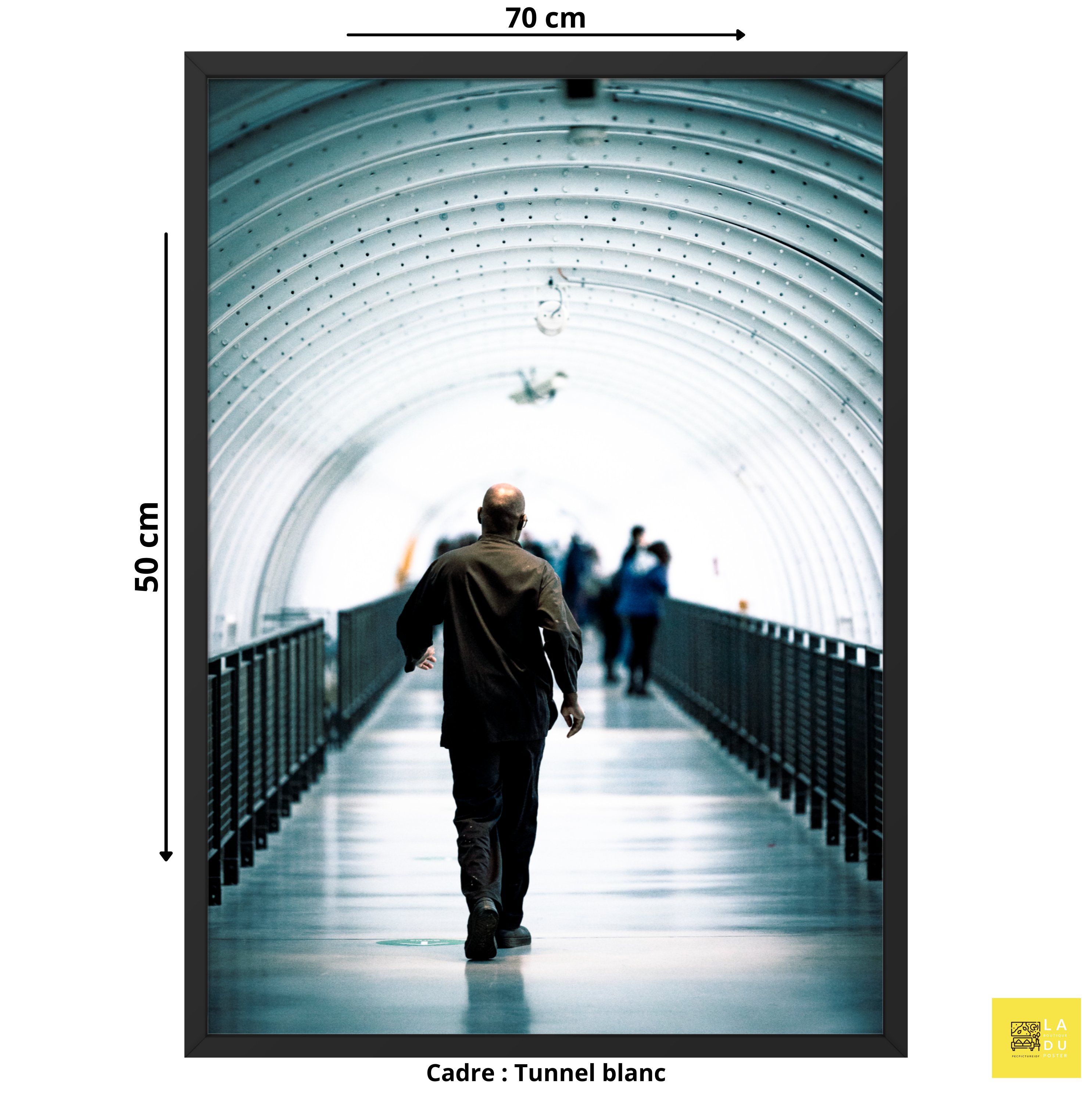 Tunnel blanc - Poster encadré Tirage limité - La boutique du poster Français