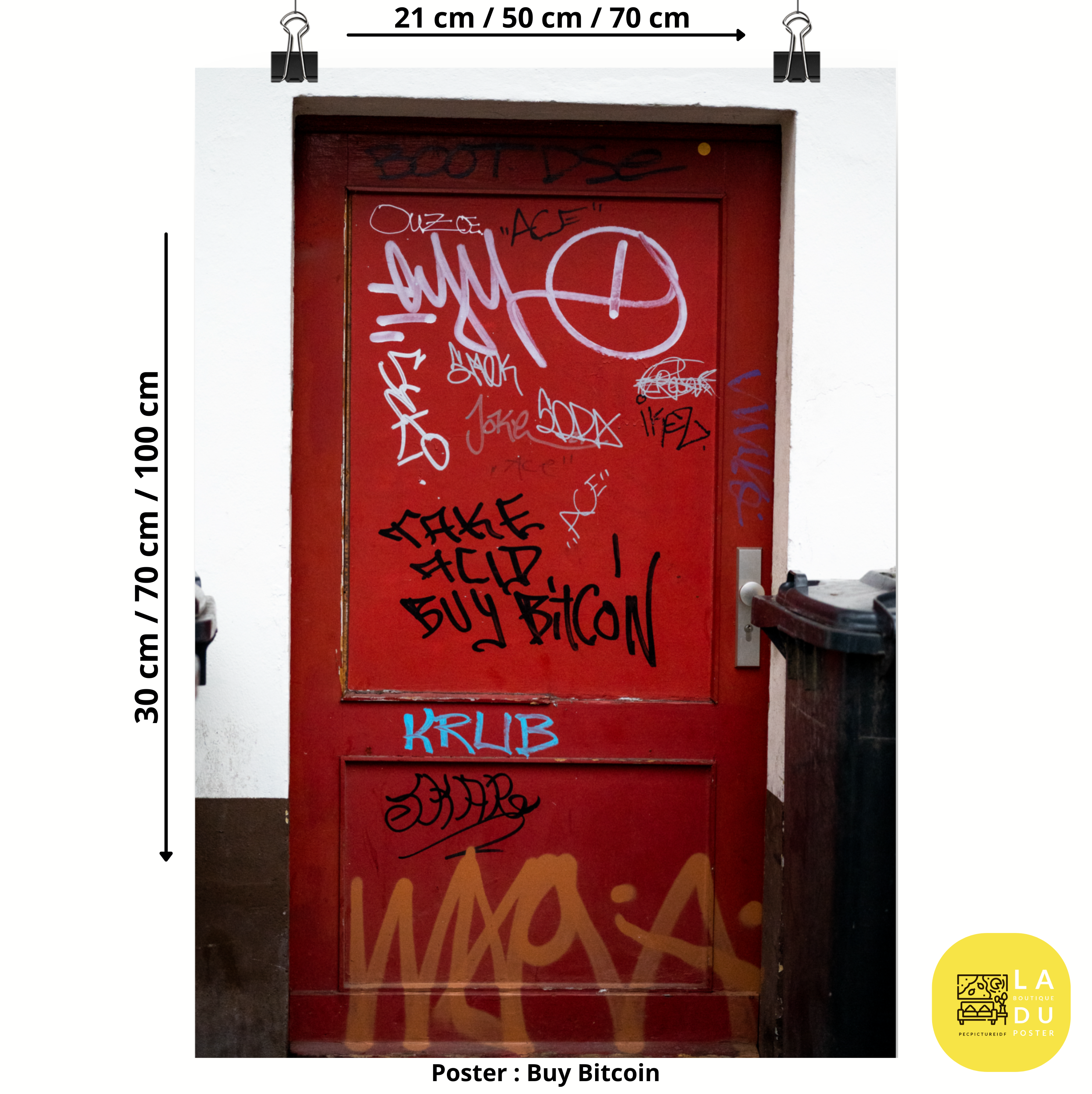 Poster mural - Buy Bitcoin – Photographie de rue à Berlin – Poster photo, poster XXL, Photo d’art, photographie murale et des posters muraux des photographies de rue unique au monde. La boutique de posters créée par un Photographe français.