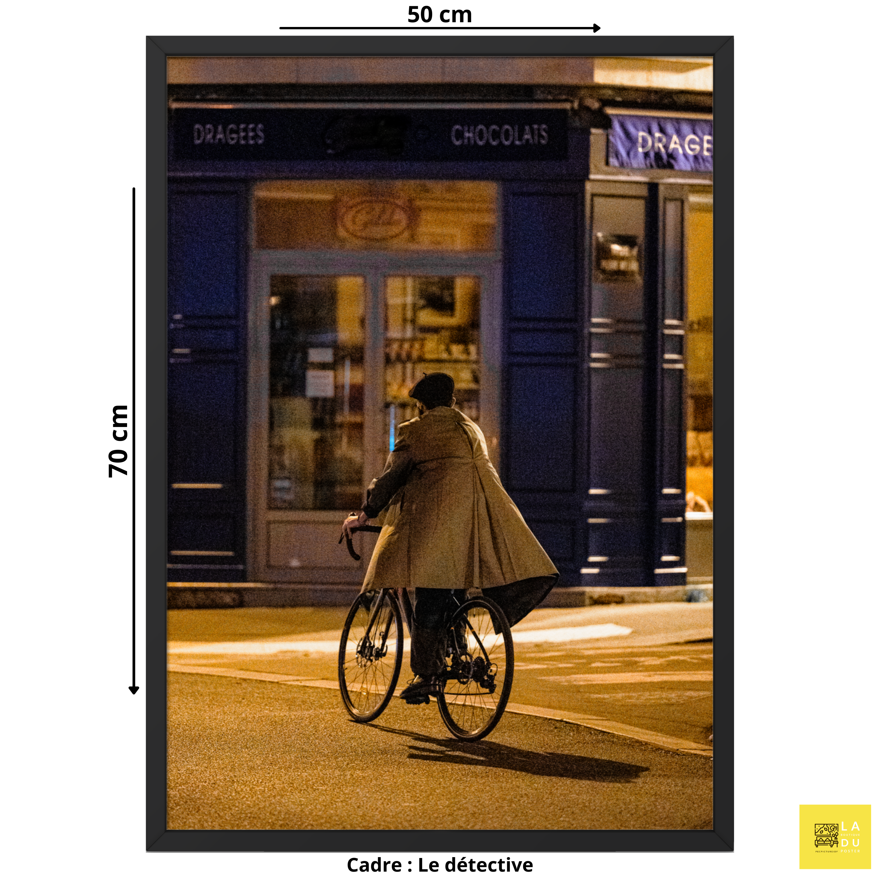Le détective - Poster encadré - La boutique du poster Français