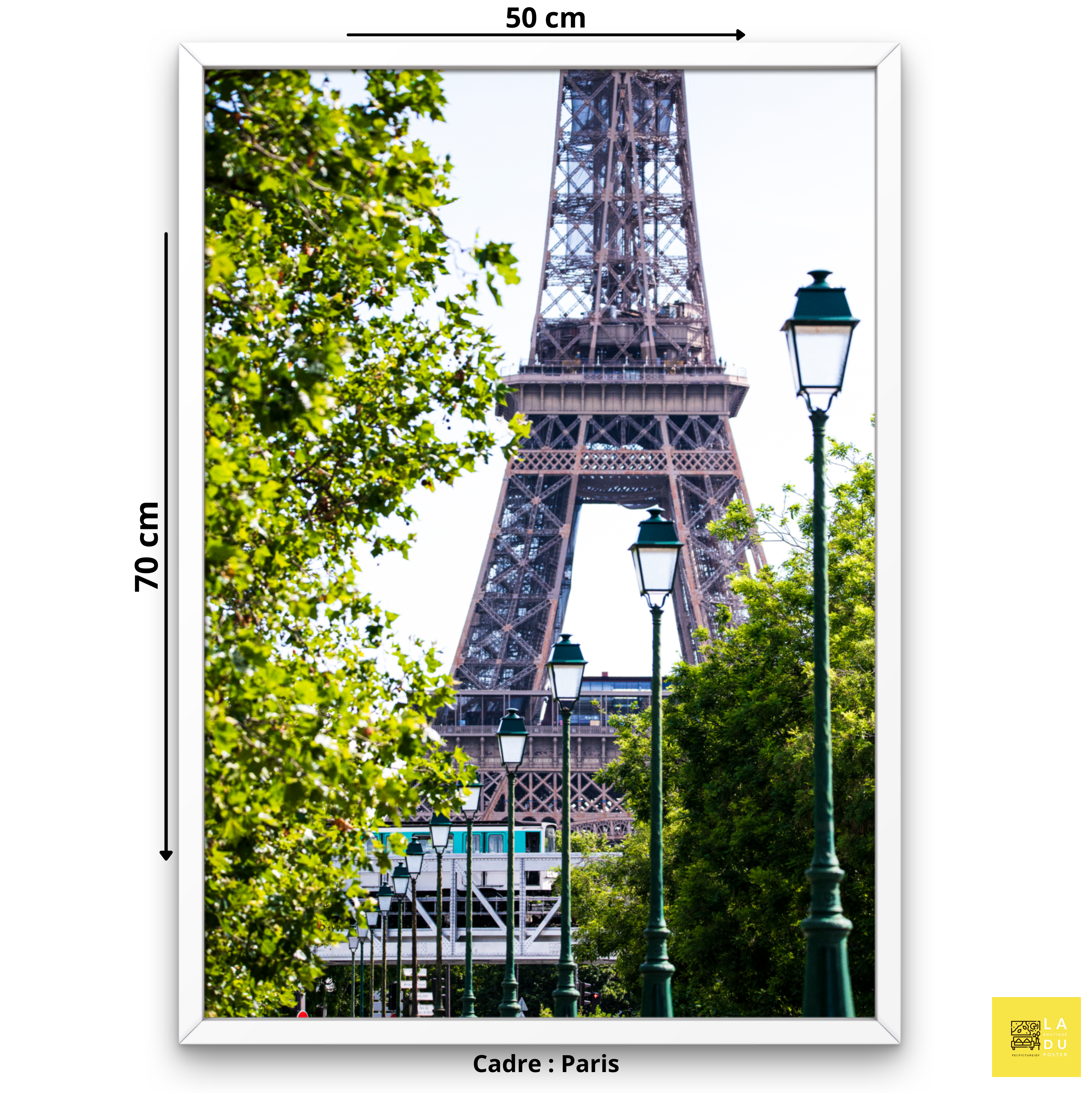 Tour Eiffel et métro aérien - Poster encadré - La boutique du poster Français