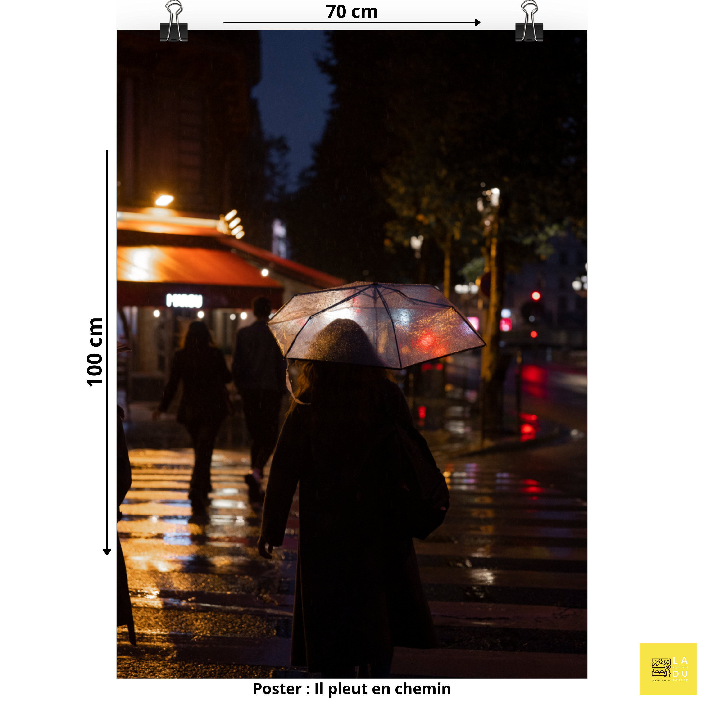 Paris sous la pluie - Poster - La boutique du poster Français