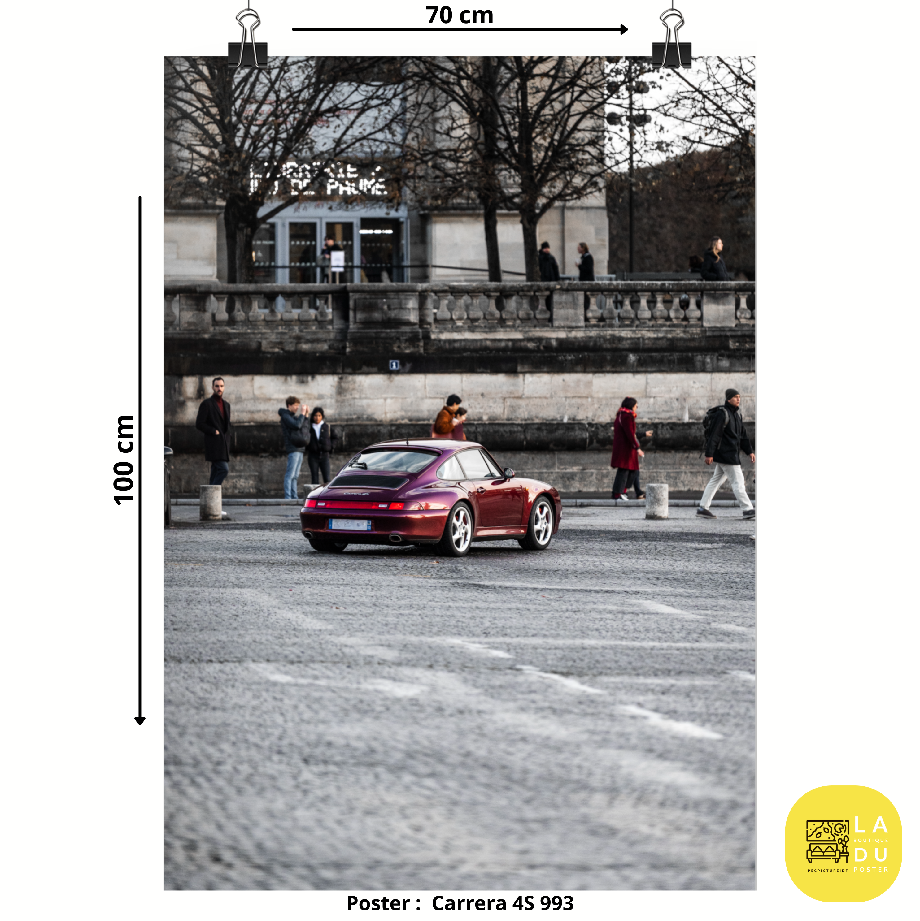 Poster mural - Porsche 911 Carrera 4S type 993 N03 – Photographie de vielle voiture de sport – Poster photo, poster XXL, photographie murale et des posters muraux unique au monde. La boutique de posters créée par Yann Peccard un Photographe français.
