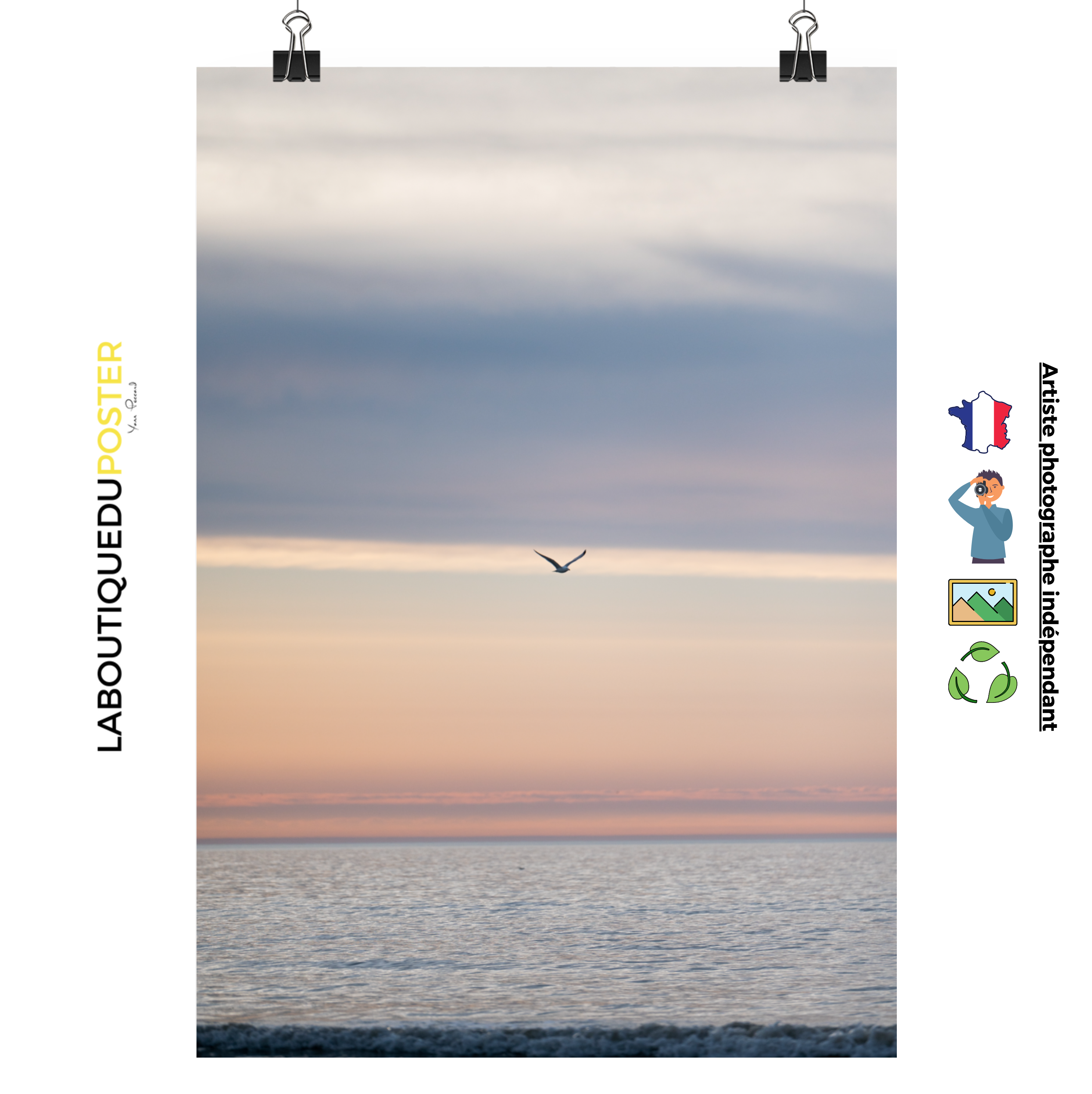 Poster mural - Plage du nord N01 – Photographie de paysage et coucher de soleil – Poster photo, poster XXL, photographie murale et des posters muraux unique au monde. La boutique de posters créée par Yann Peccard un Photographe français.