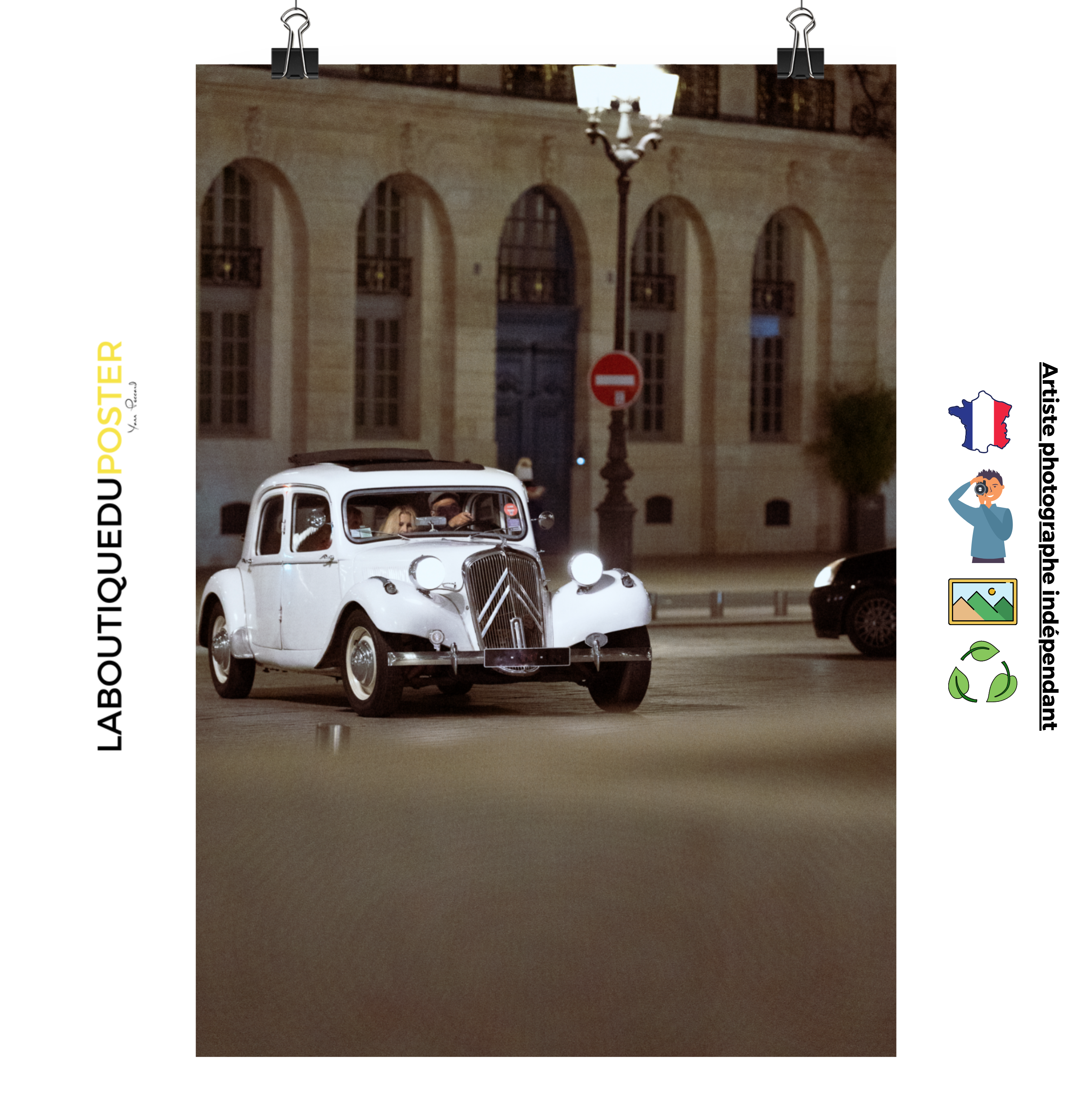 Poster mural - Citroën traction – Photographie de vielle voiture – Poster photo, poster XXL, Photo d’art, photographie murale et des posters muraux des photographies de rue unique au monde. La boutique de posters créée par un Photographe français.