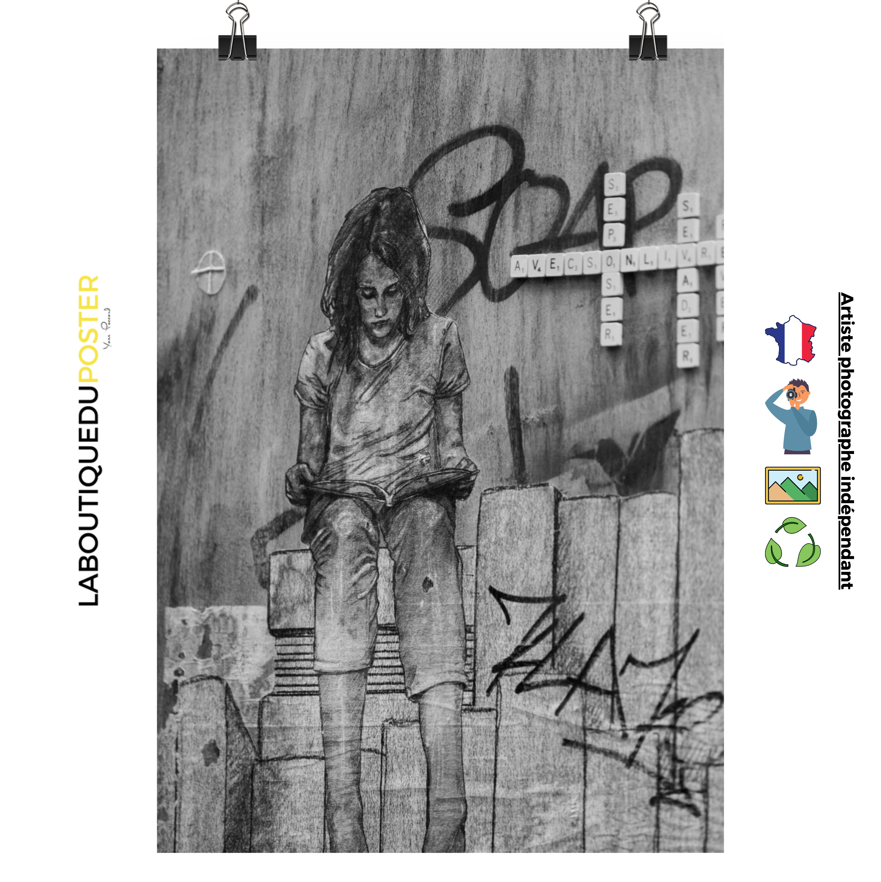 Poster mural - Art de rue N13 – Photographie de rue à Rouen – Poster photo, poster XXL, Photo d’art, photographie murale et des posters muraux e des photographies de rue unique au monde. La boutique de posters créée par un Photographe français.