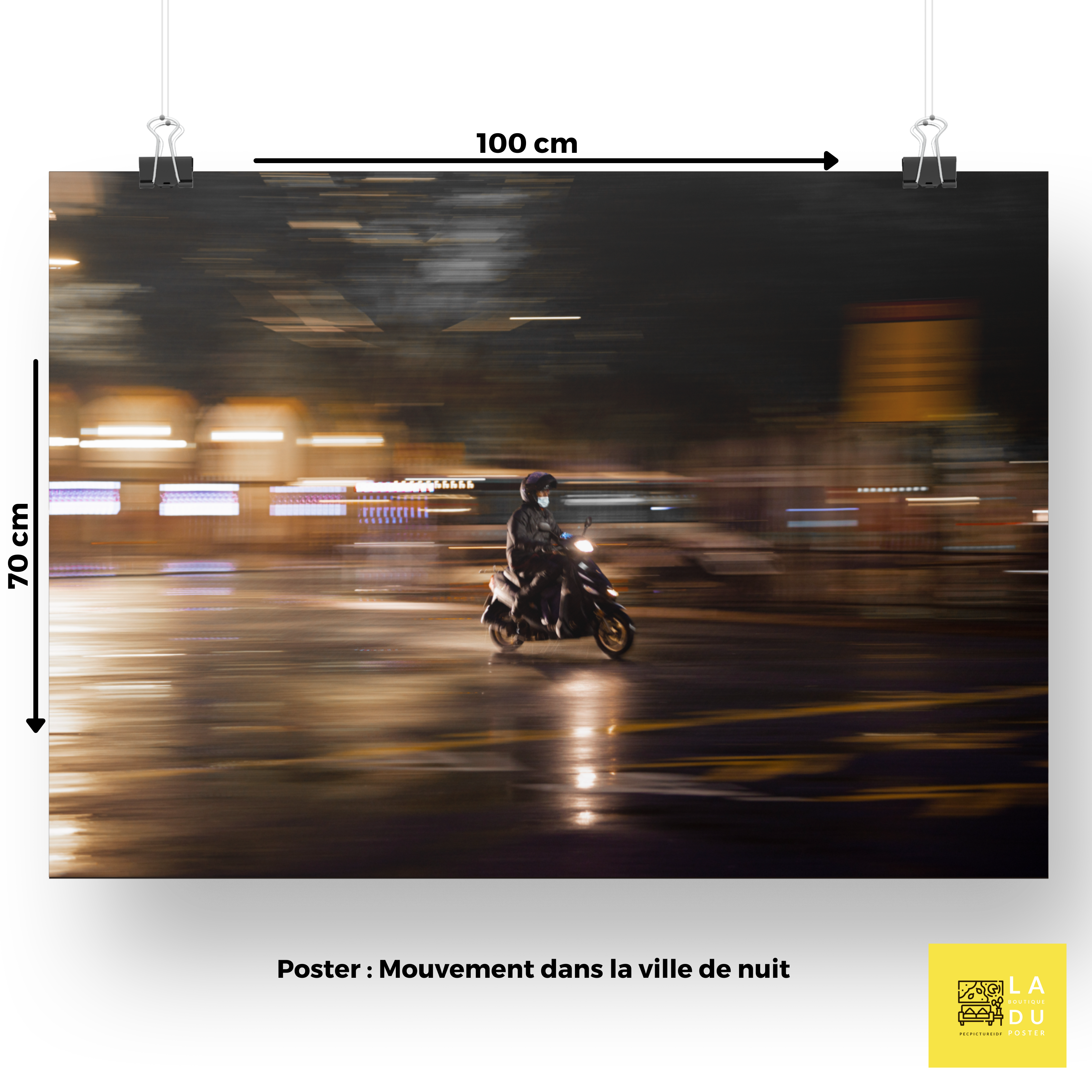 Mouvement dans la ville de nuit - Poster - La boutique du poster Français