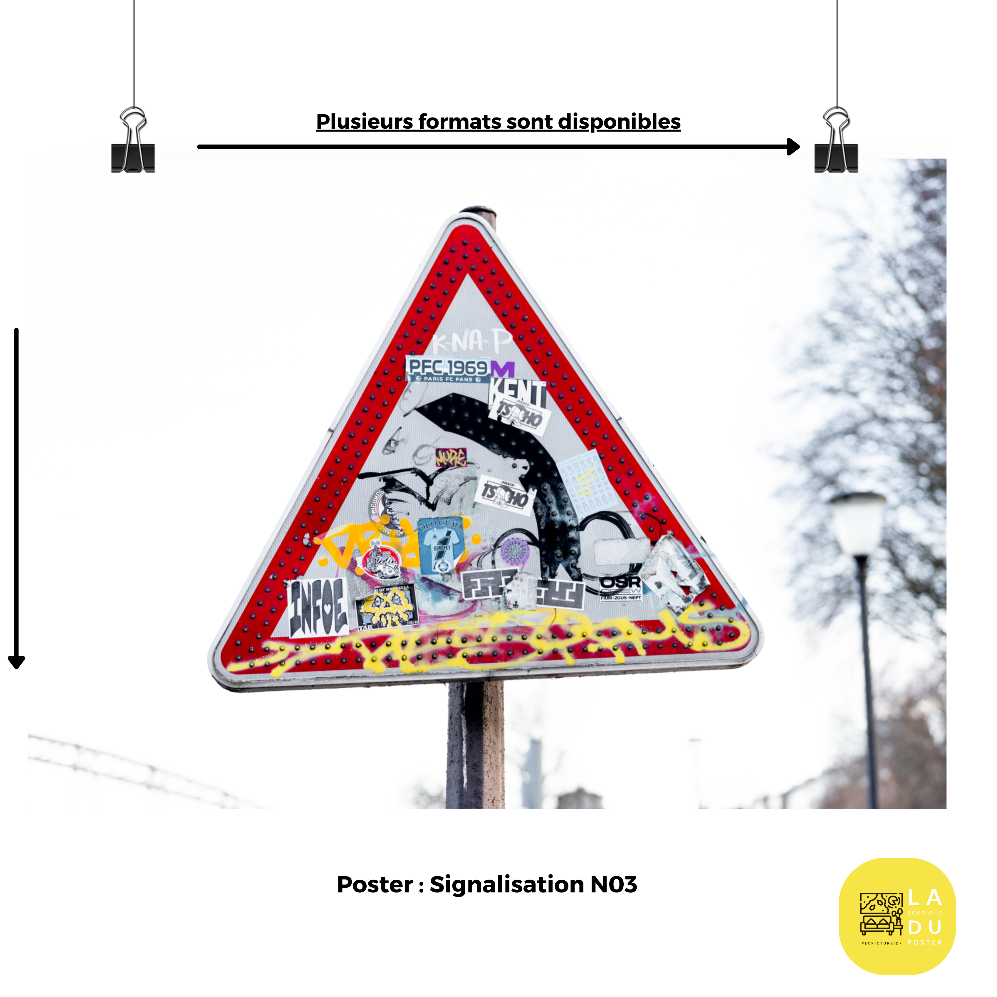 Poster mural - Signalisation N03 – Photographie de nuit – Poster photo, poster XXL, photographie murale et des posters muraux unique au monde. La boutique de posters créée par Yann Peccard un Photographe français.