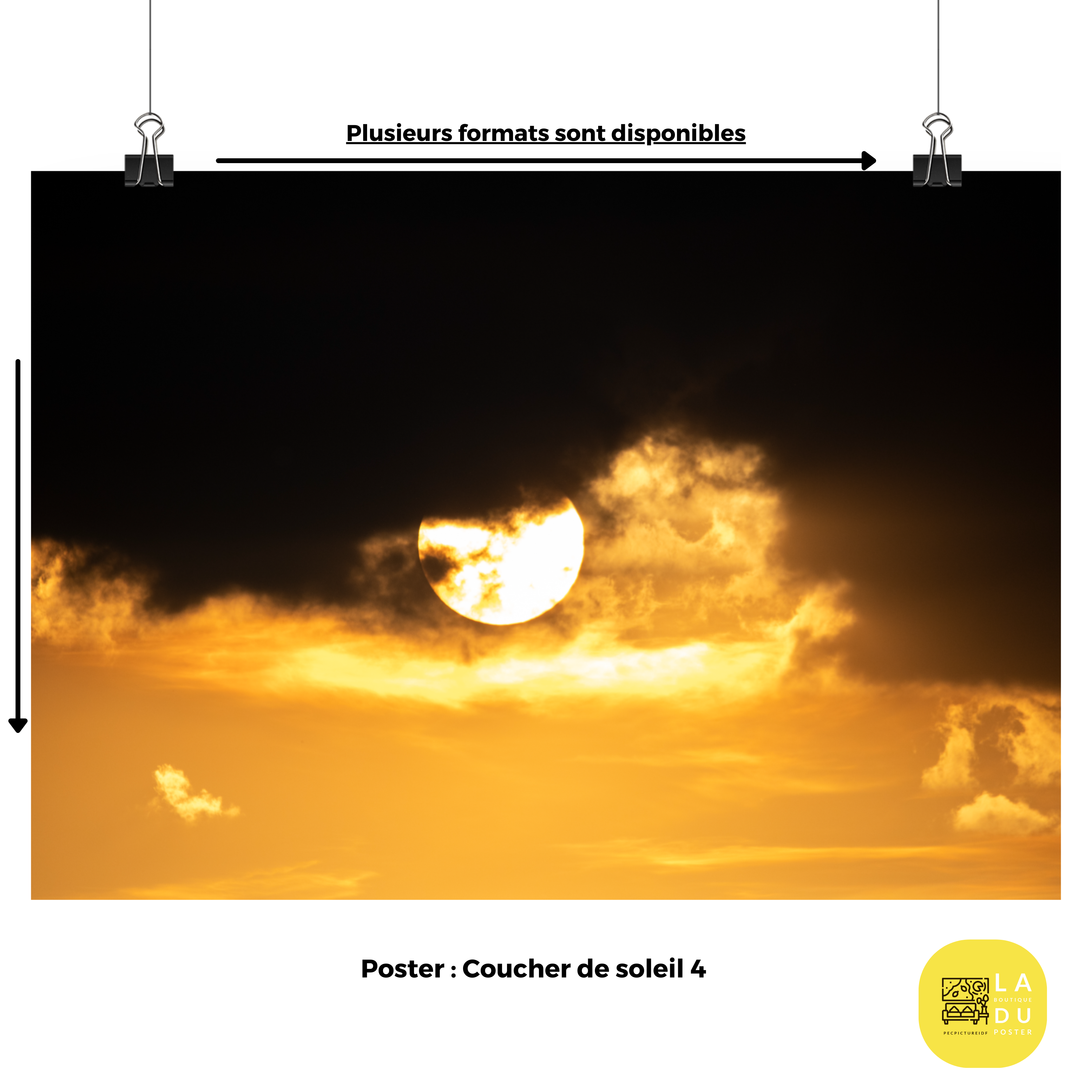 Poster mural - Coucher de soleil N04 – Photographie coucher de soleil – Poster photo, poster XXL, Photo d’art, photographie murale et des posters muraux des photographies de rue unique au monde. La boutique de posters créée par un Photographe français.