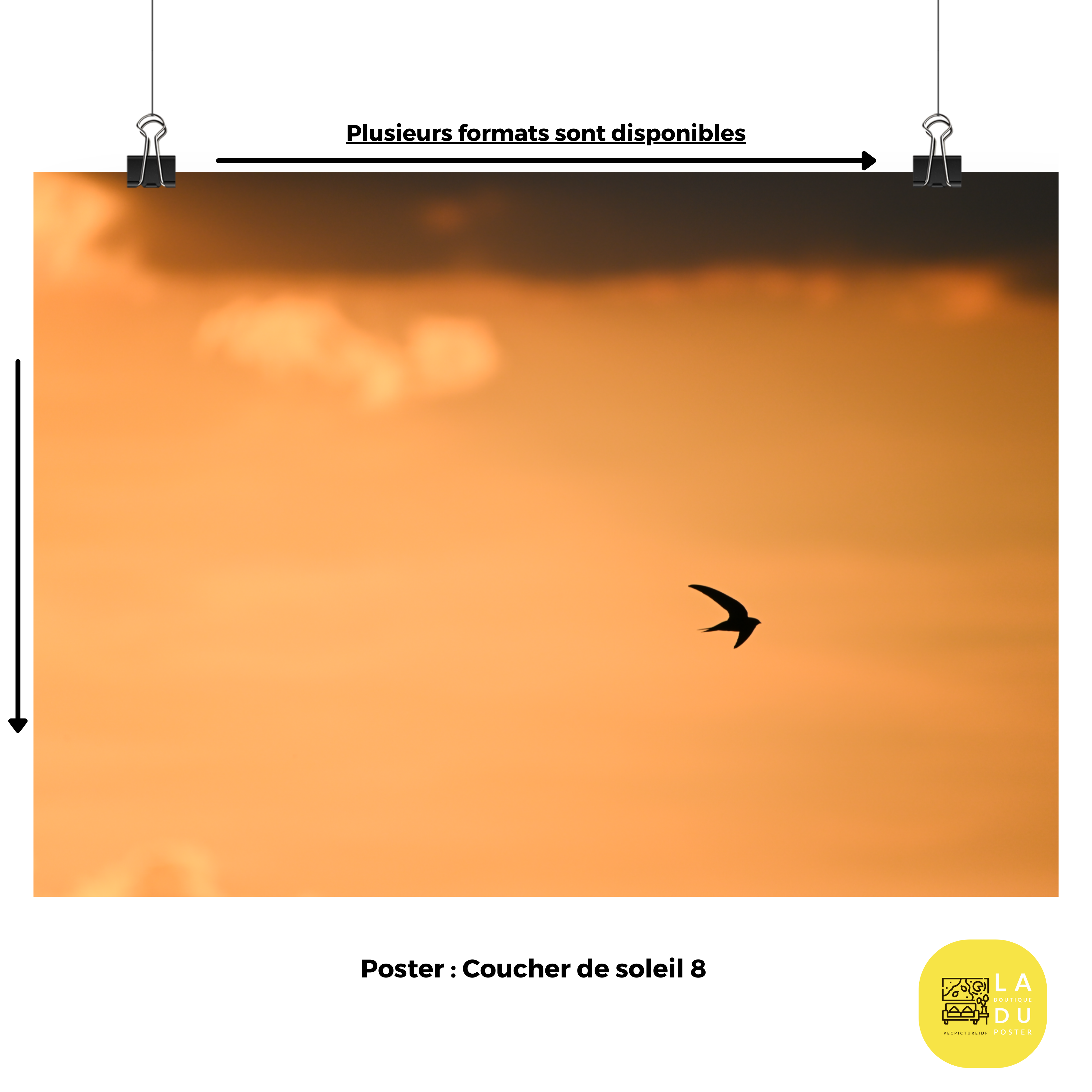 Poster mural - Coucher de soleil N08 – Photographie coucher de soleil – Poster photo, poster XXL, Photo d’art, photographie murale et des posters muraux des photographies de rue unique au monde. La boutique de posters créée par un Photographe français.