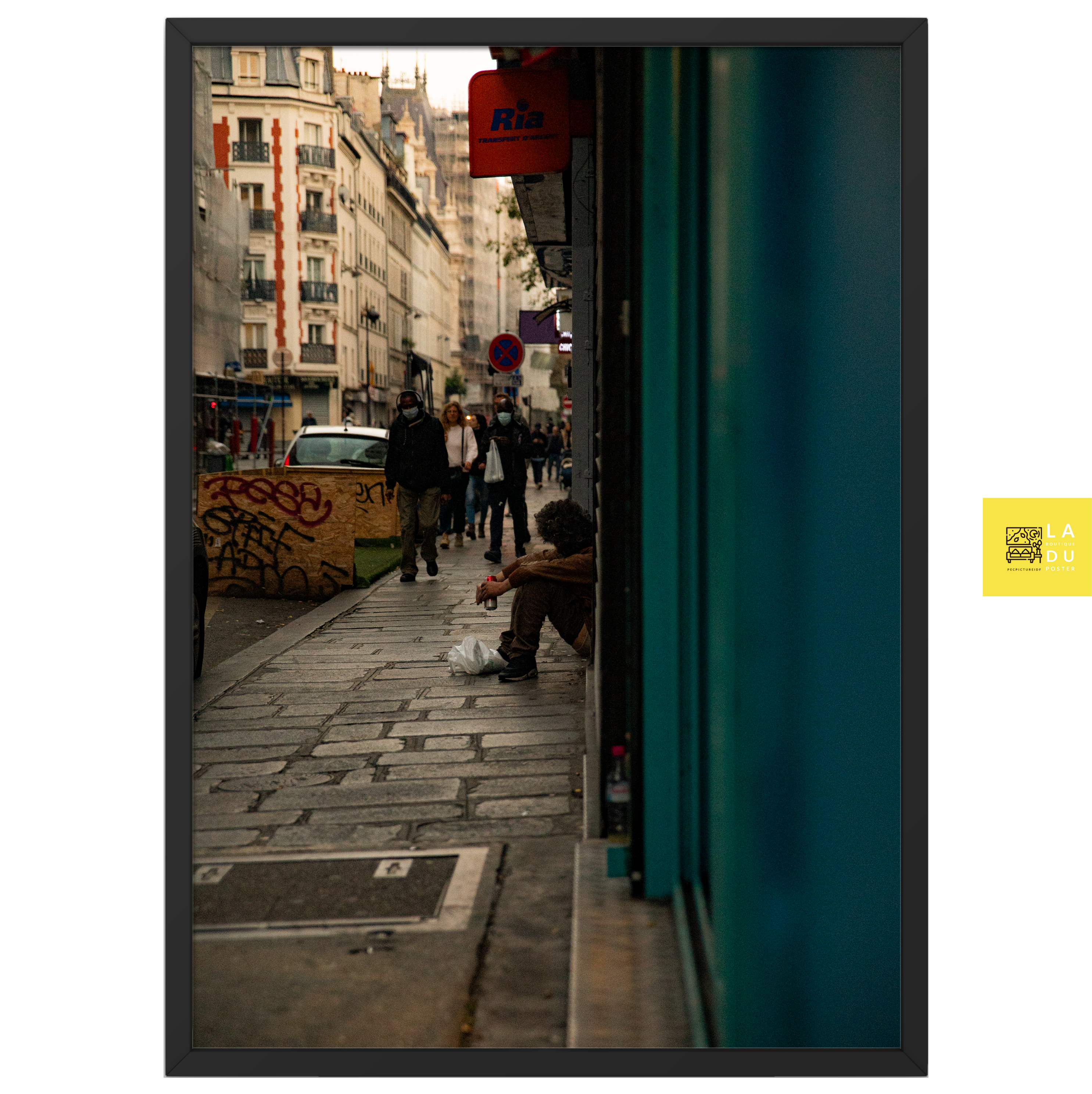 Sans abris N01 - Poster encadré - La boutique du poster Français