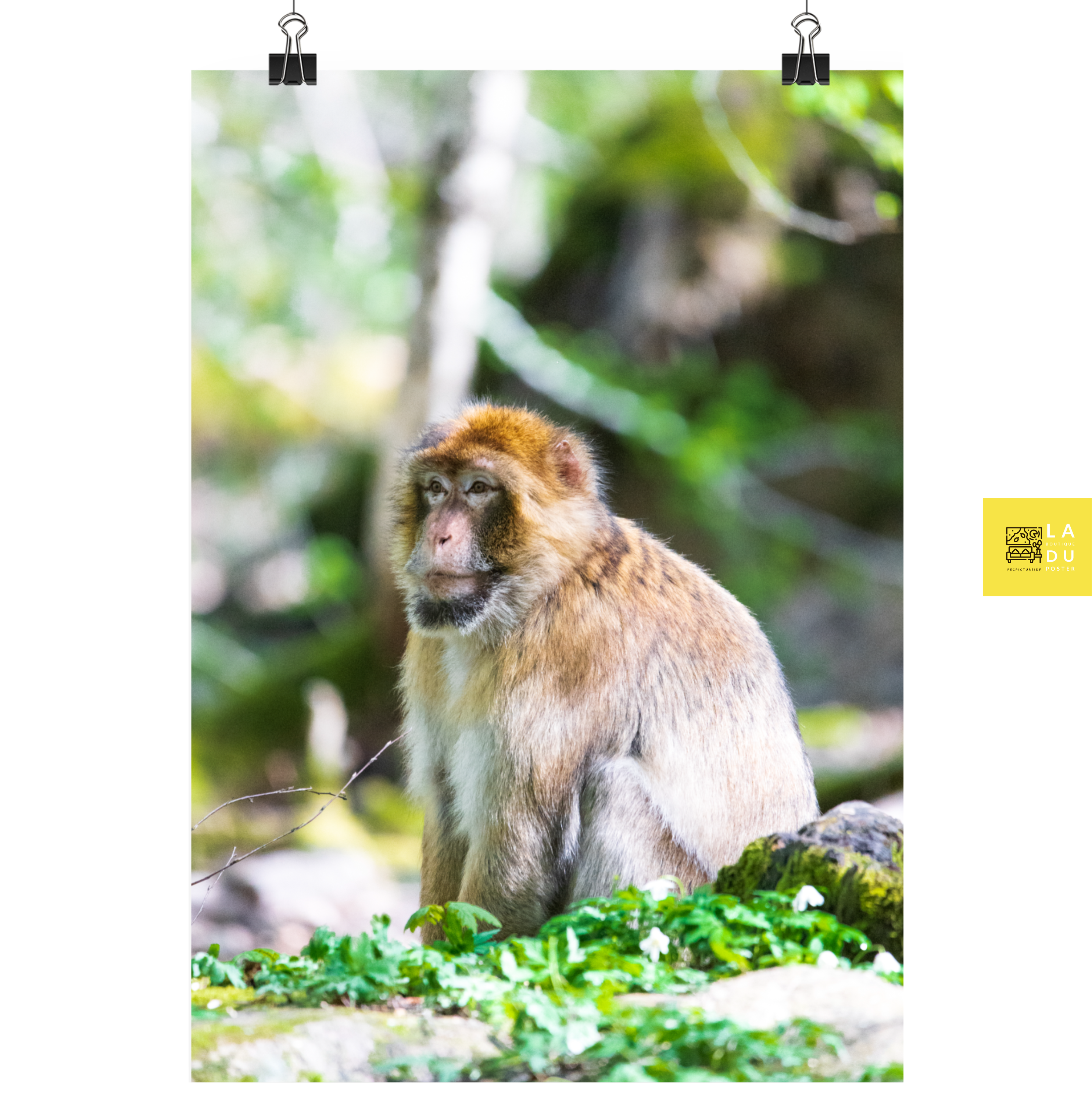 Macaque de barbarie N03 - Poster - La boutique du poster Français