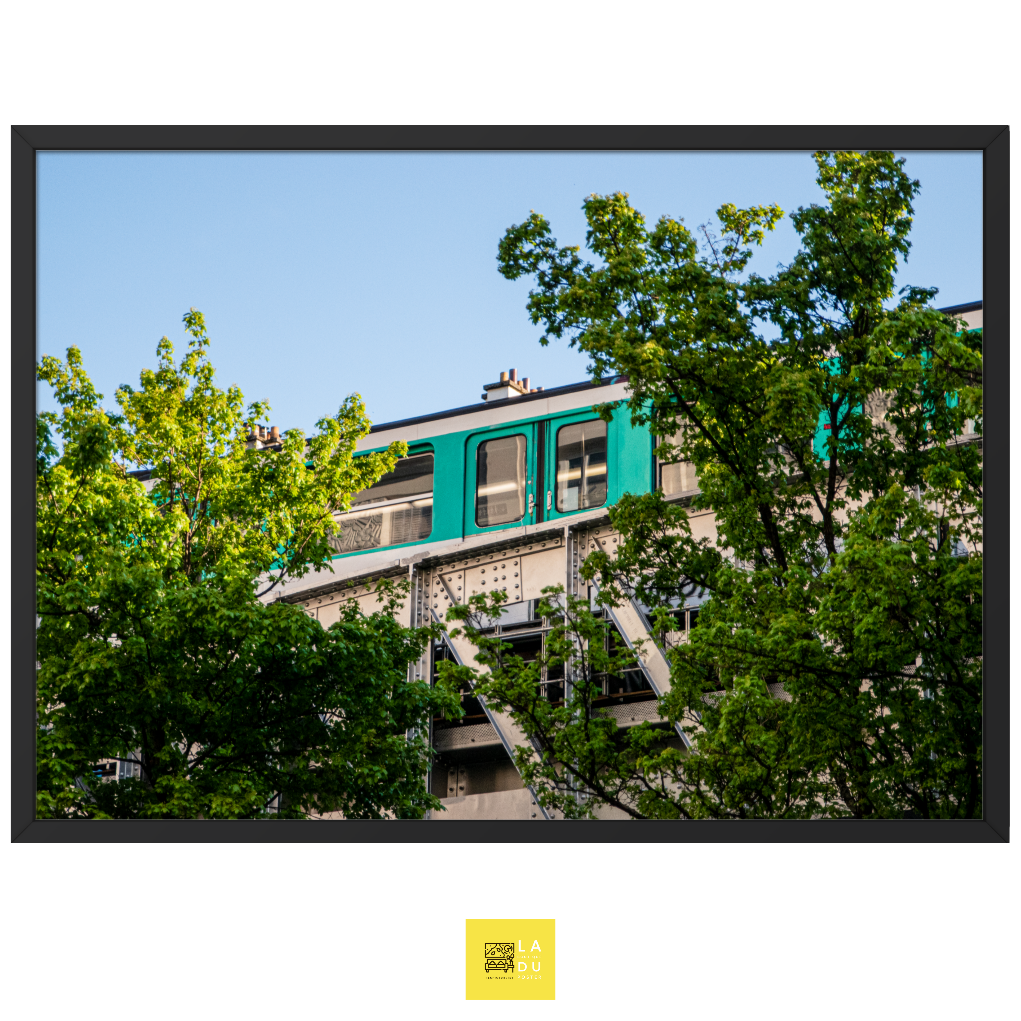 Métro dans le ciel - Poster encadré - La boutique du poster Français