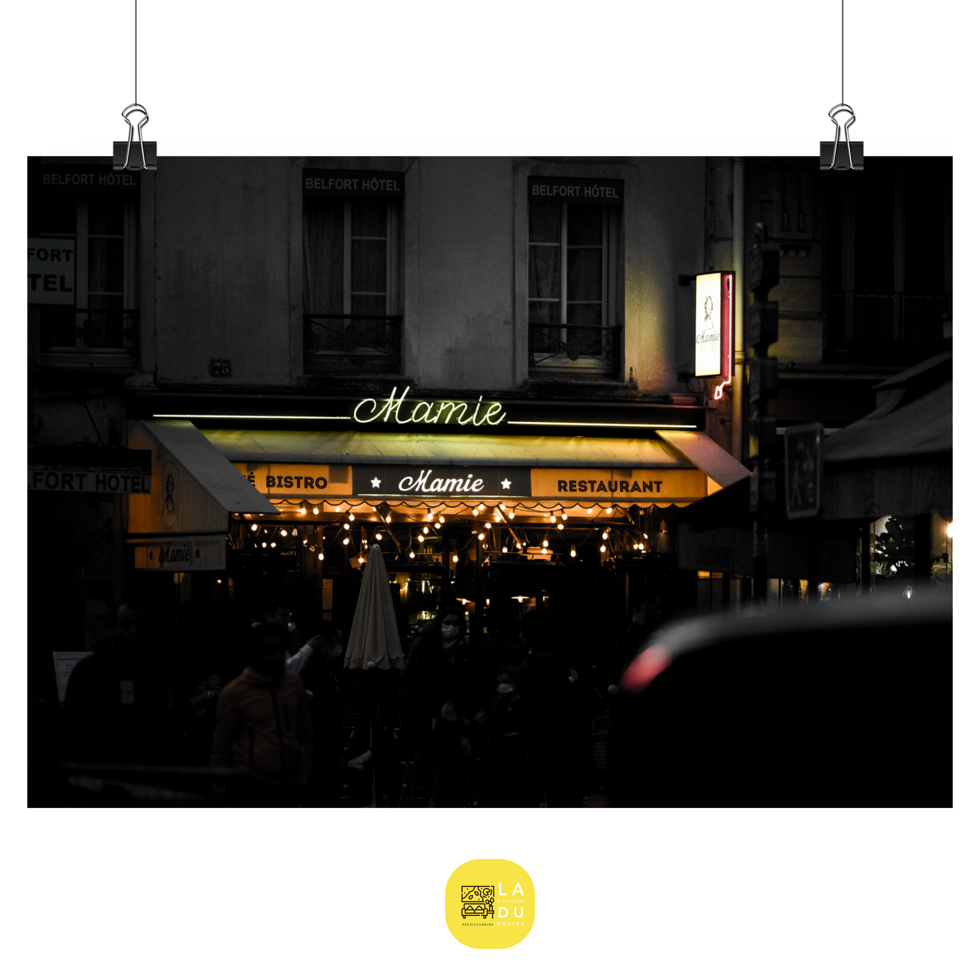 Poster mural - Restaurant mamie – Photographie de paris – Poster photo, poster XXL, Photo d’art, photographie murale et des posters muraux des photographies de rue unique au monde. La boutique de posters créée par un Photographe français.