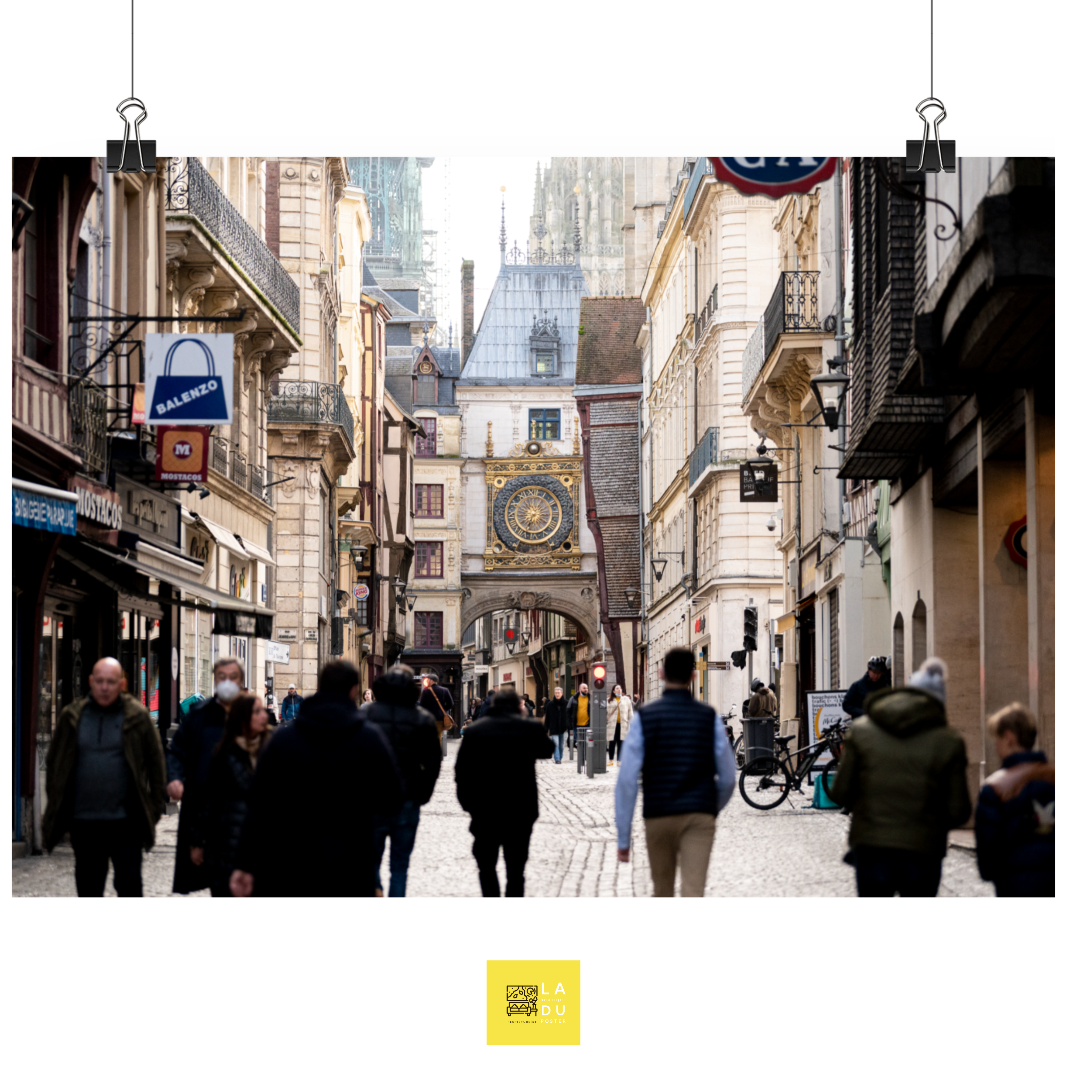 Rue du Gros Horloge - Poster - La boutique du poster Français