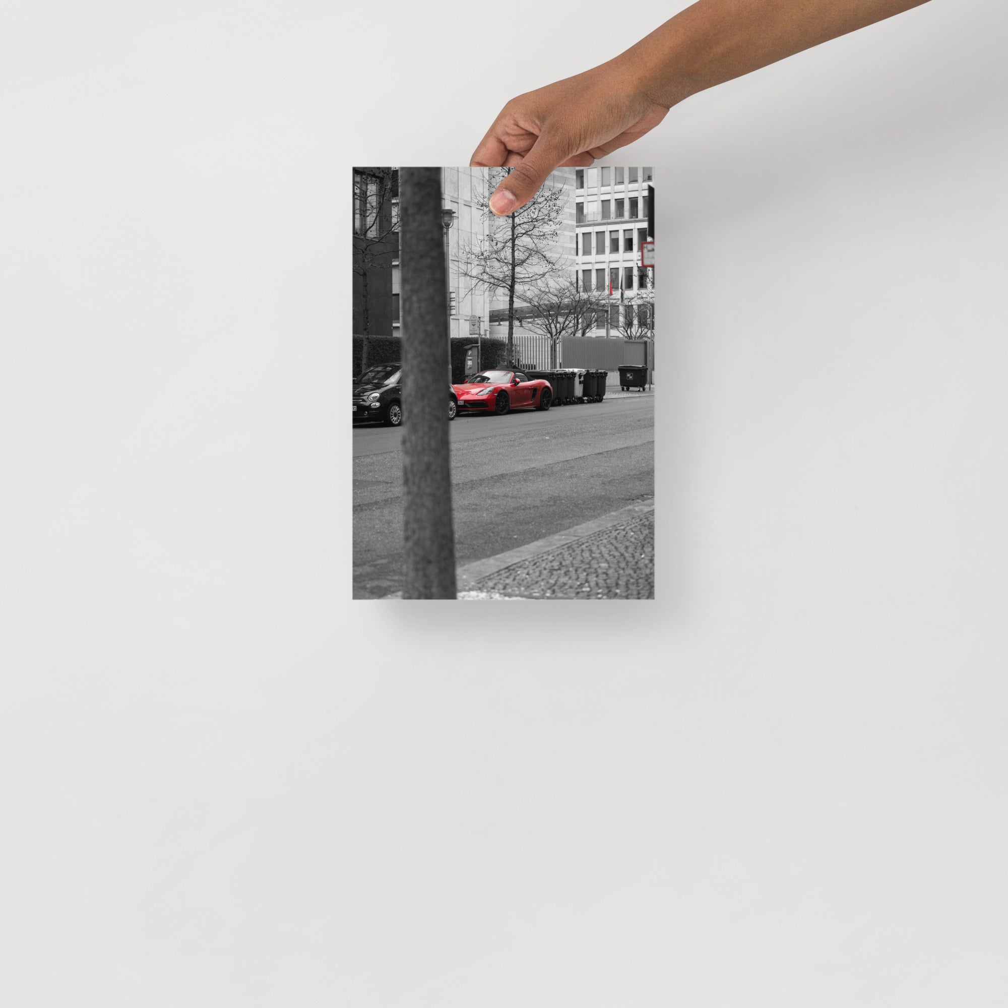 Poster mural - Porsche Cayman rouge – Photographie de voiture de sport – Poster photo, poster XXL, photographie murale et des posters muraux unique au monde. La boutique de posters créée par Yann Peccard un Photographe français.