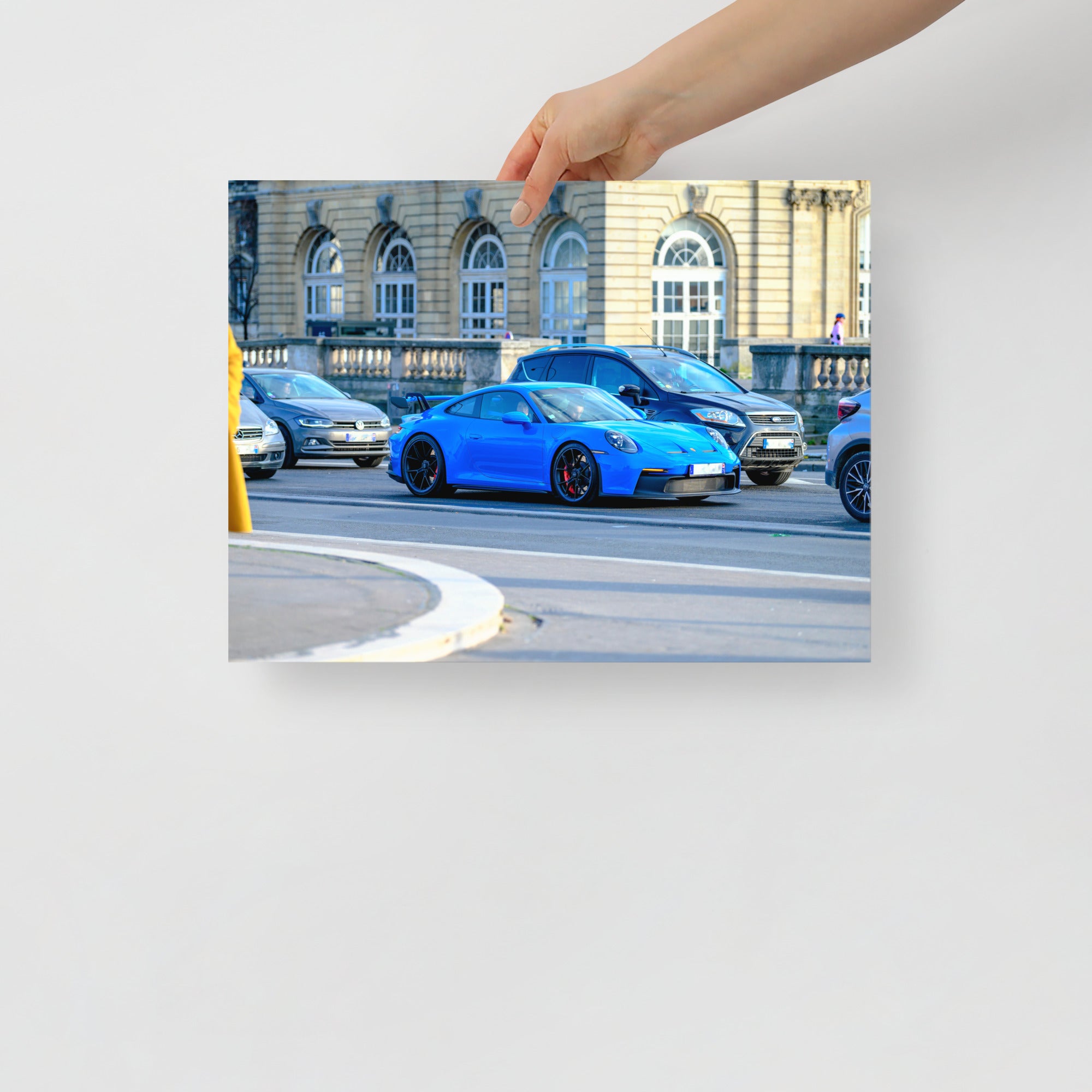 Poster mural - Porsche GT3 Bleu – Photographie de voiture – Poster photo, poster XXL, photographie murale et des posters muraux unique au monde. La boutique de posters créée par Yann Peccard un Photographe français.