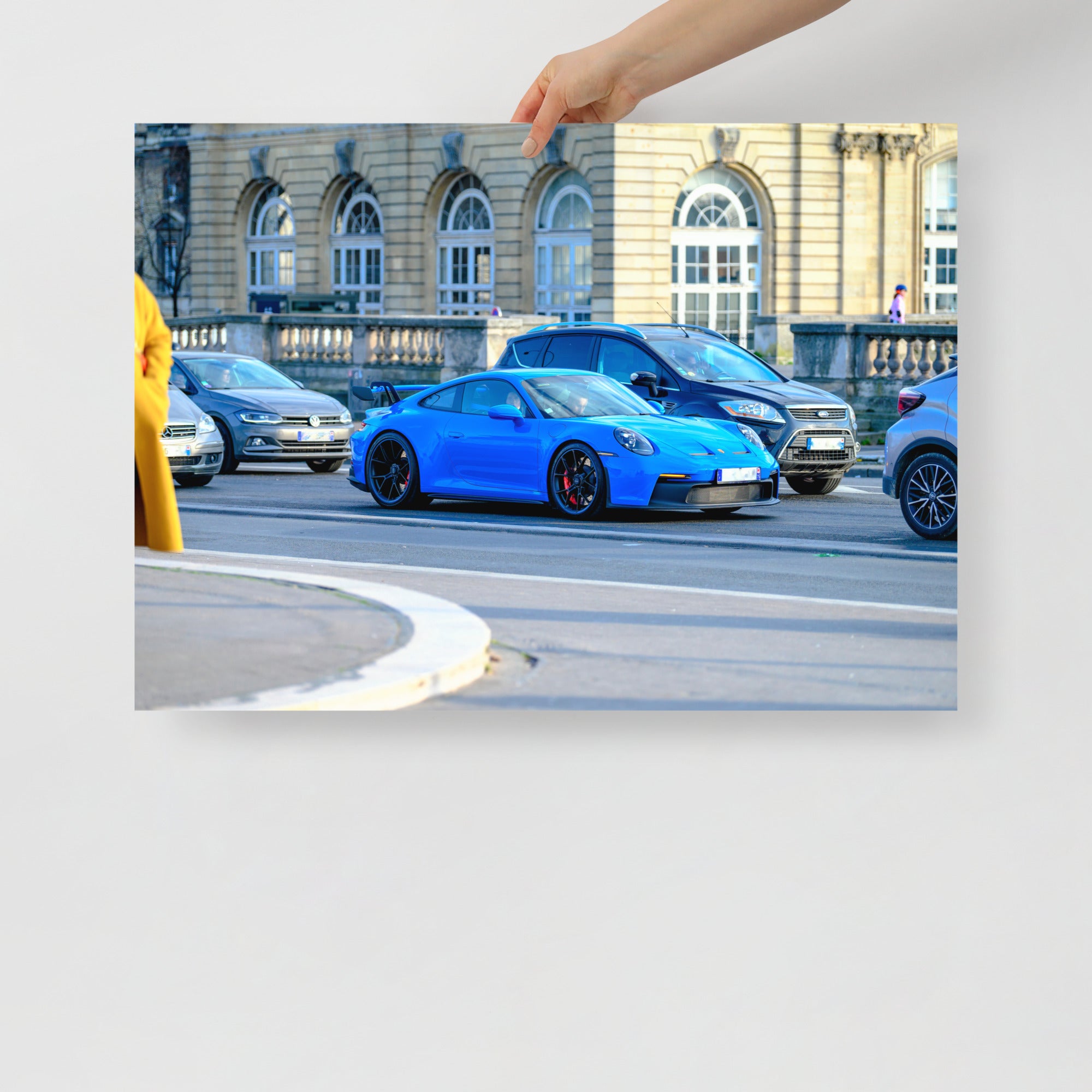 Poster mural - Porsche GT3 Bleu – Photographie de voiture – Poster photo, poster XXL, photographie murale et des posters muraux unique au monde. La boutique de posters créée par Yann Peccard un Photographe français.