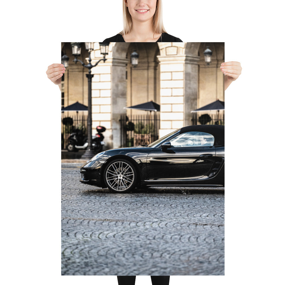 Poster mural - Porsche Boxster 718 Cabriolet – Photographie de voiture de sport – Poster photo, poster XXL, photographie murale et des posters muraux unique au monde. La boutique de posters créée par Yann Peccard un Photographe français.