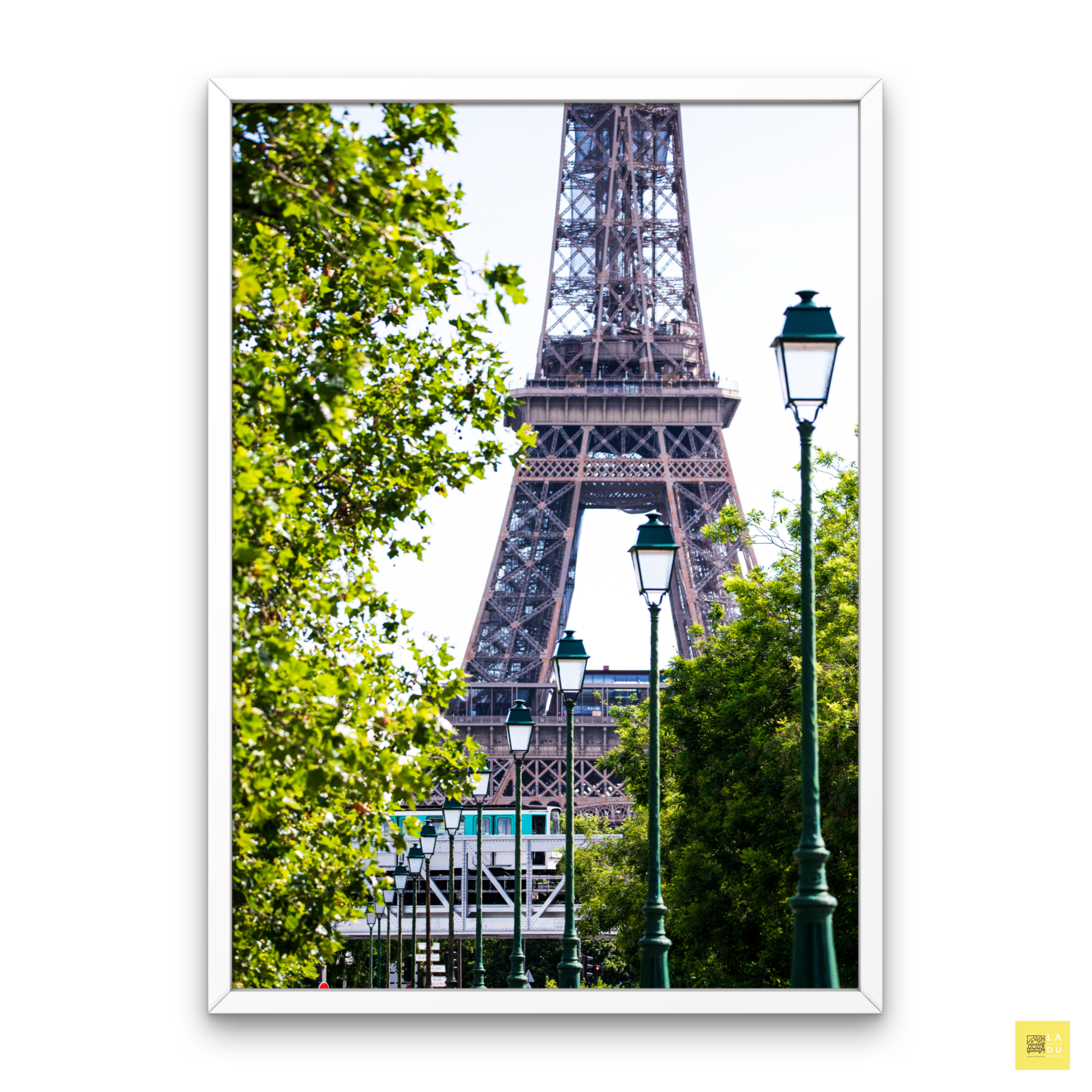 Tour Eiffel et métro aérien - Poster encadré - La boutique du poster Français